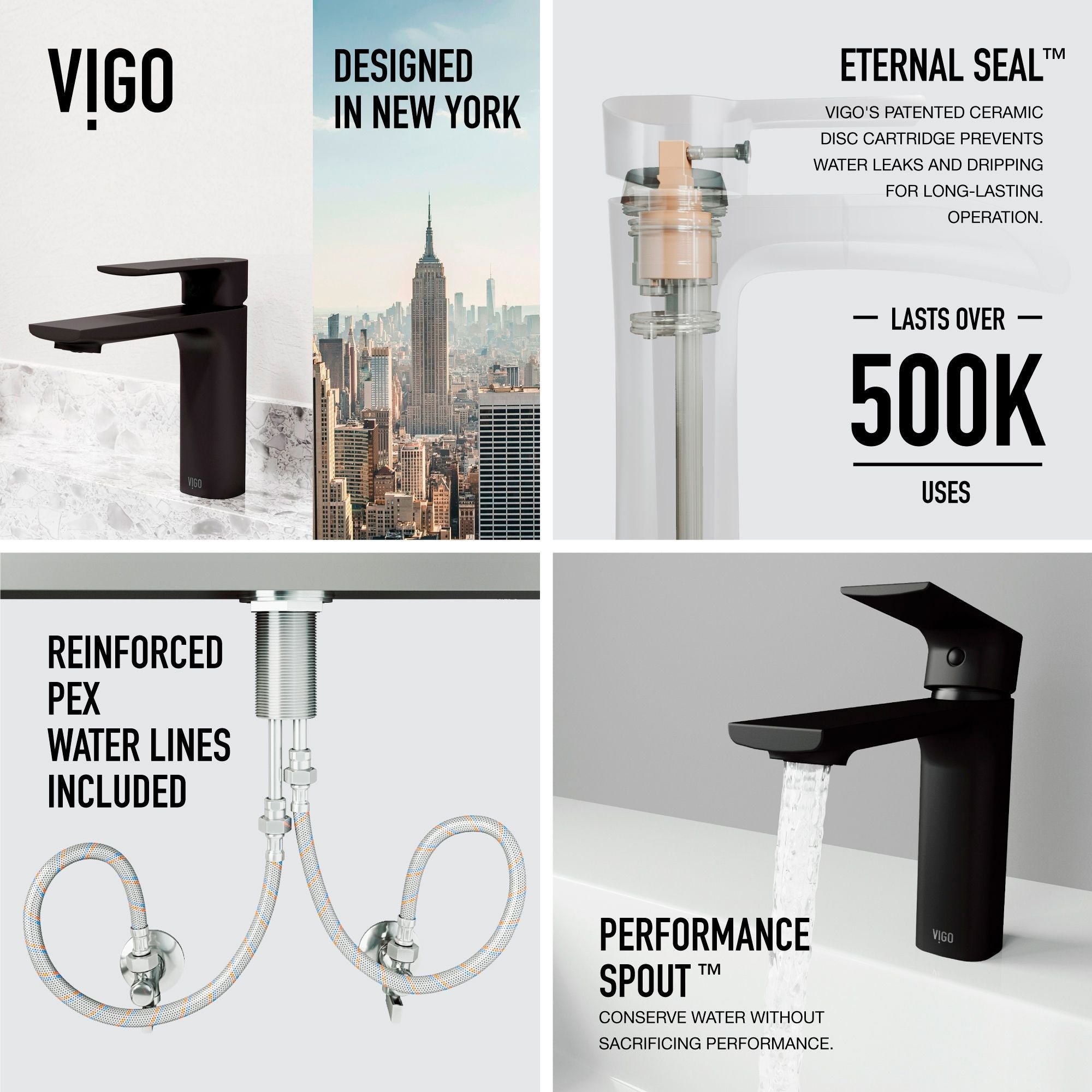VIGO Davidson single handle single hole badezimmerspülenhahn, watersense zertifiziert, mattschwarz