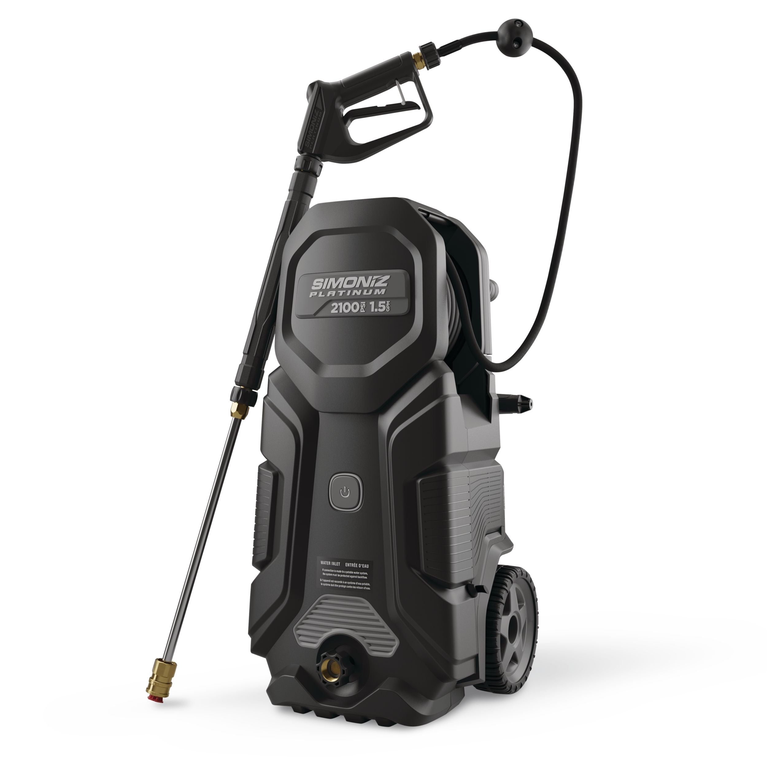 Simoniz Platin 2100 PSI 1,5 GPM geschnürtes Kaltwasser Rad gebürstete elektrische Druckwaschmaschine mit Schaumstrahler