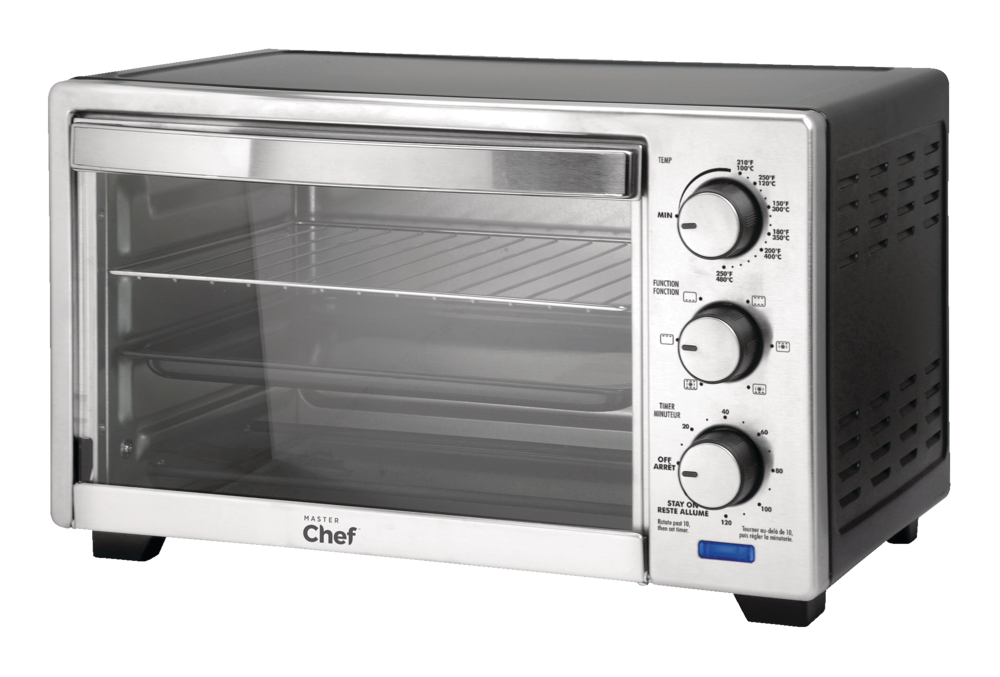 MASTER Chef Konvektions-Toasterofen mit 4 Funktionen, Edelstahl, schwarz, 6-Scheiben