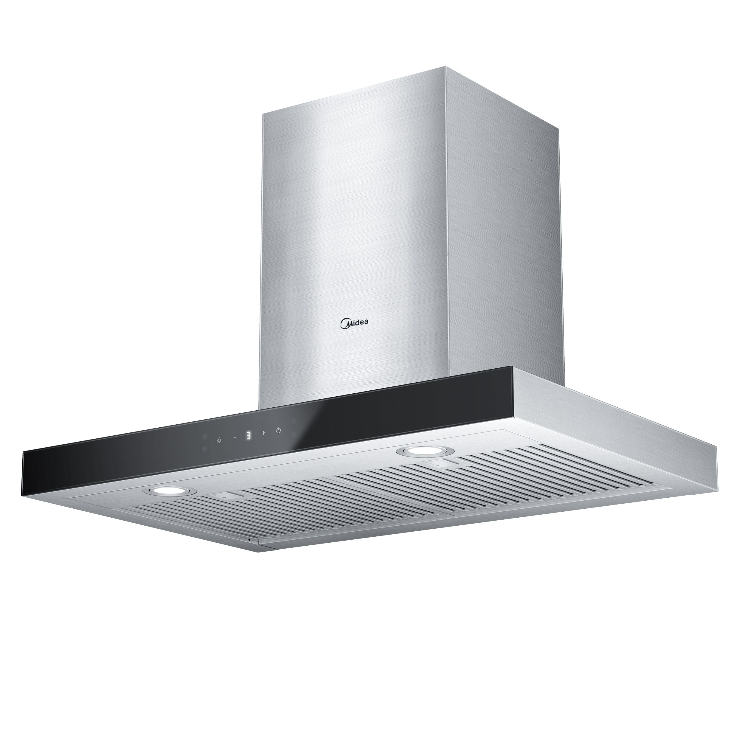 Midea Glas 450CFM t-Form Küche Lüfterbereich Haube mit Gestensteuerung, Edelstahl, 30-in
