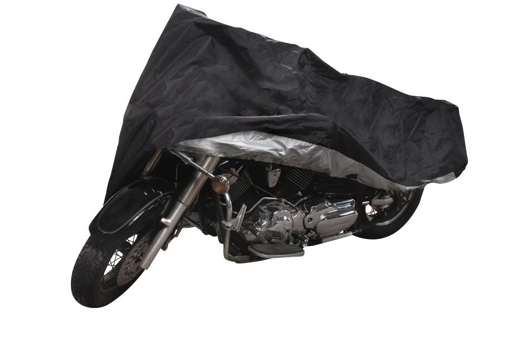 Tripel Premium-Polyester-Motorradbezug, schwarz, groß