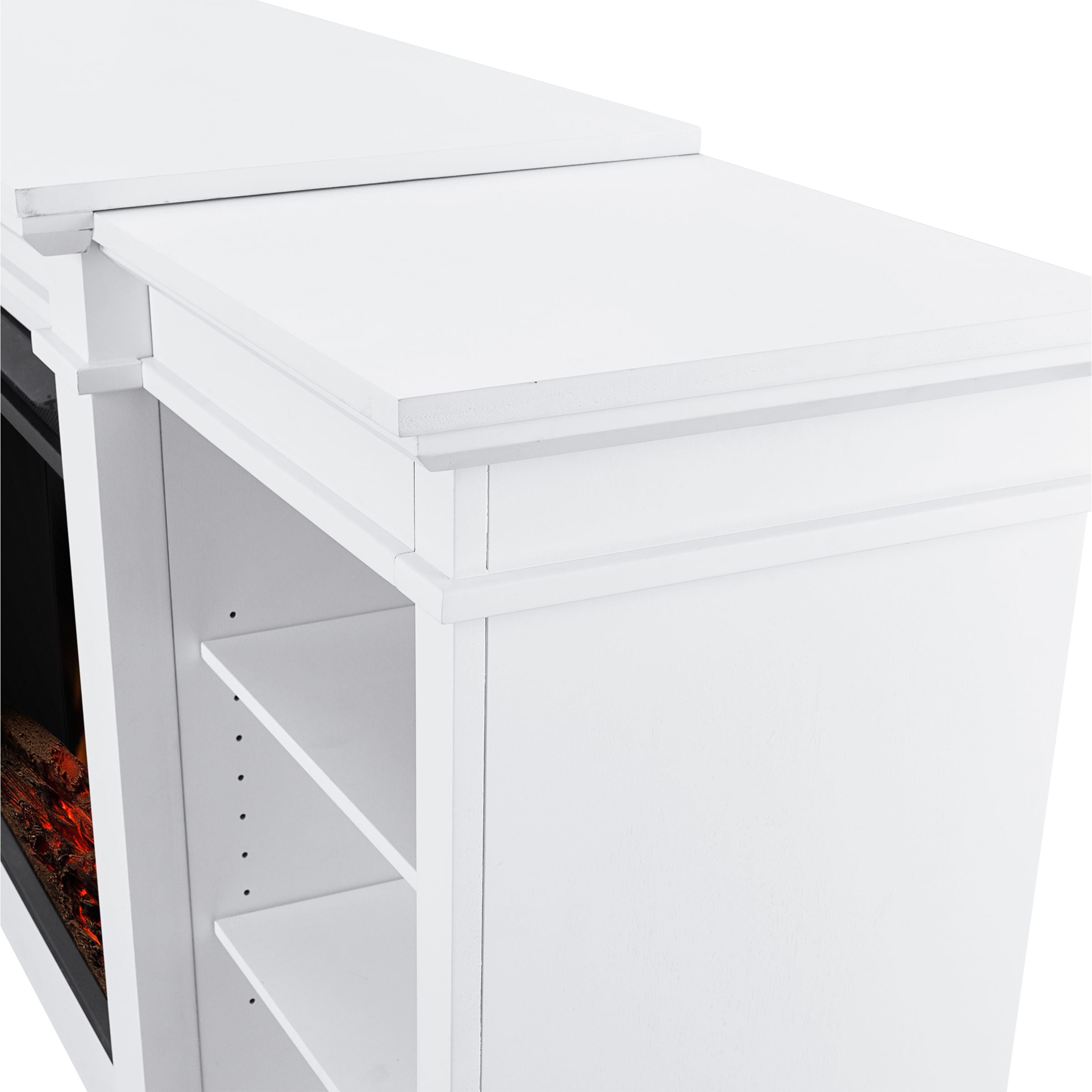 Real Flame eliot grand entertainment vividflame media indoor electric kamin TV stand, 1500W, beinhaltet fernbedienung & firebox, weiß