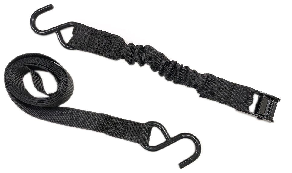 Certified Bungee-Cam-Bulckle-Verbindung, 600-lb Bruchfestigkeit, schwarz, 8-ft, 2-pk