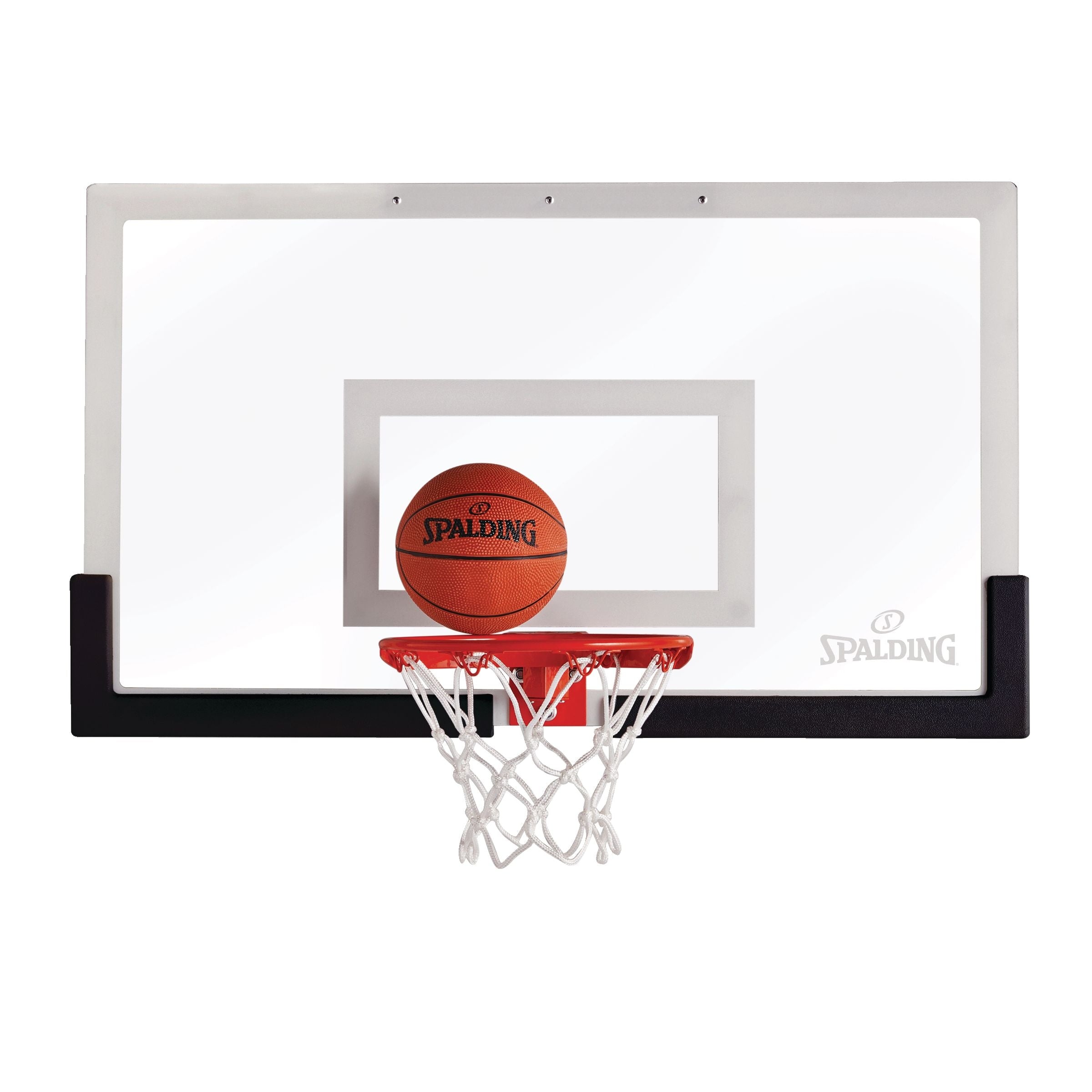 Spalding 180° Arena Slam Jam Pro Over-the-Door Mini-Basketball-Hoop & Net mit Ball