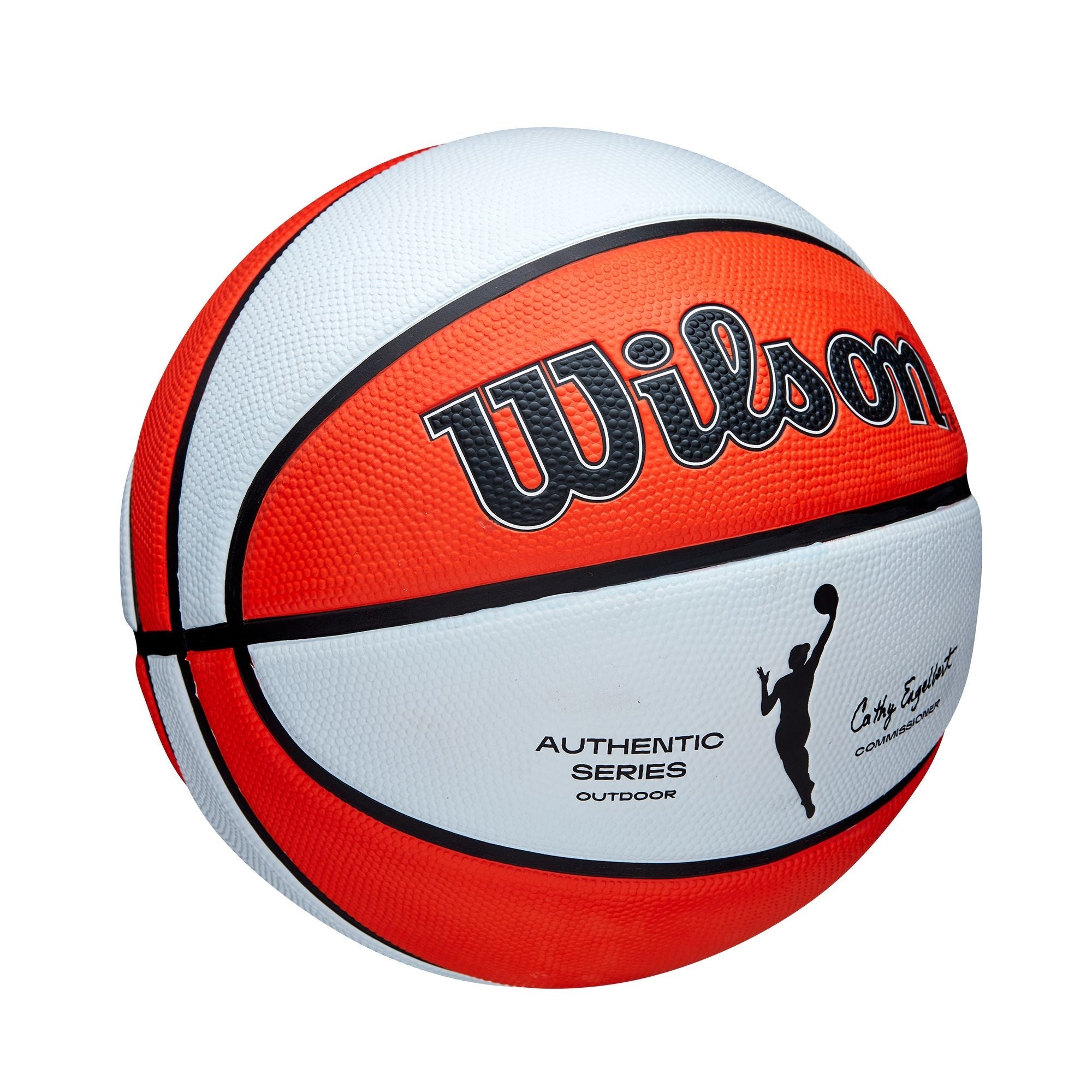 Wilson WNBA authentische Serie Jugendkinder Outdoor-Basketball, Größe 6 (28,5-in), orange/weiß