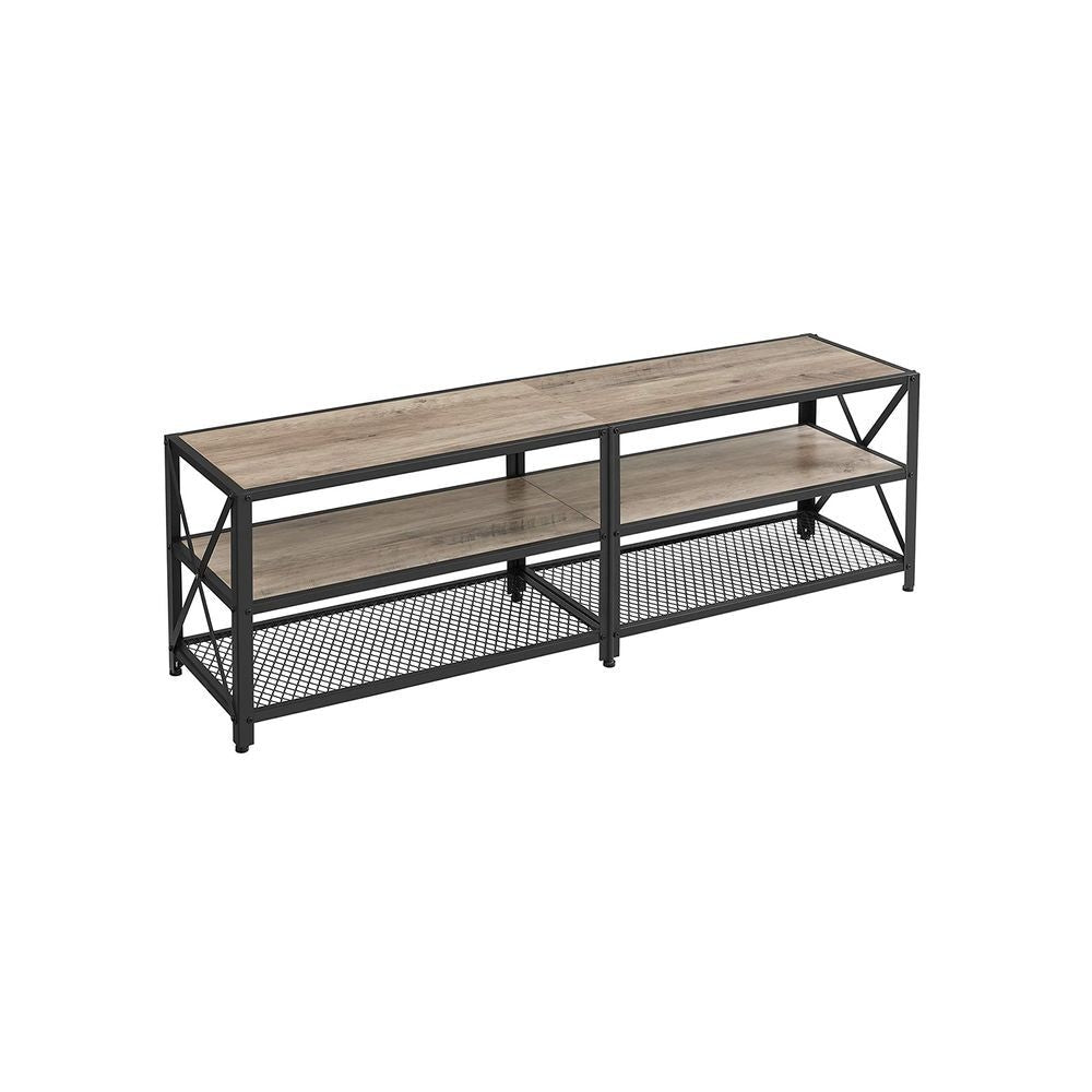 Songmics 70 in 3-Tier-Industrie-Greige / Black-TV-Stand