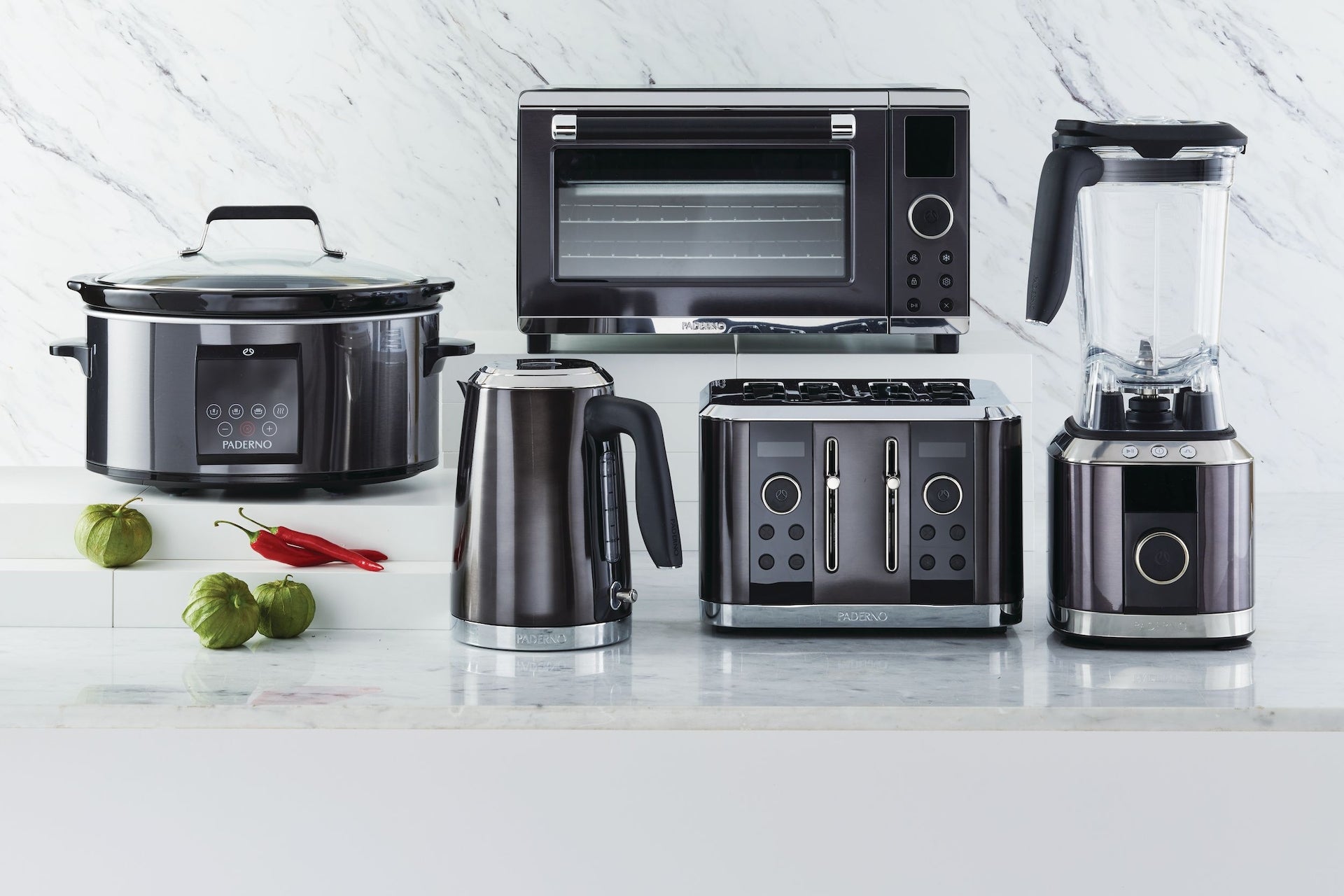 PADERNO digital programmierbarer Slow Cooker, schwarzer Edelstahl, 6qt