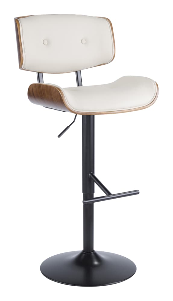 LumiSource lombardi PU Lederschwenkzähler/Barhocker höhenverstellbar, Walnuss/Sahne