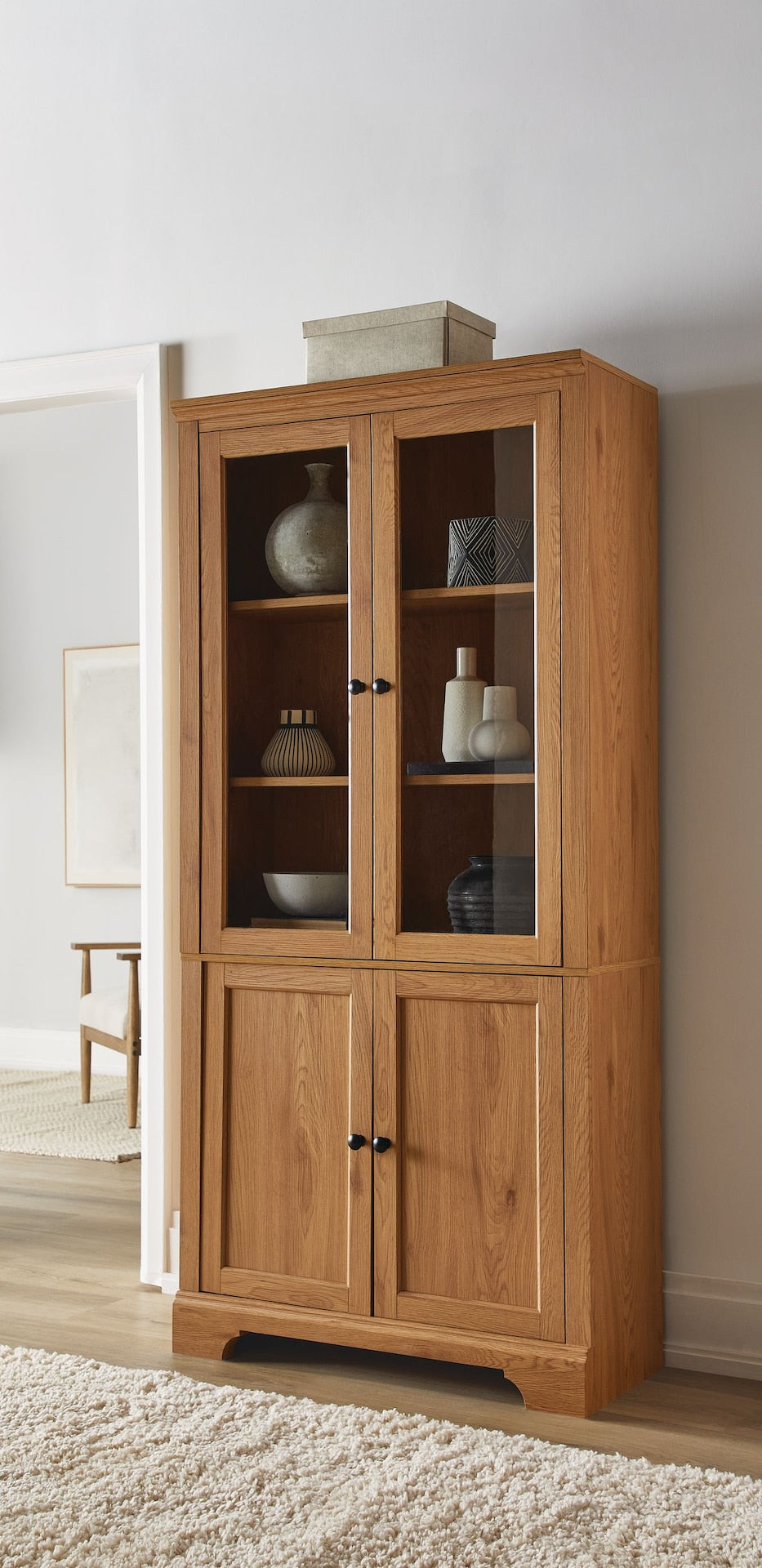 Canvas Mehrzweckschrank, Eichenholz