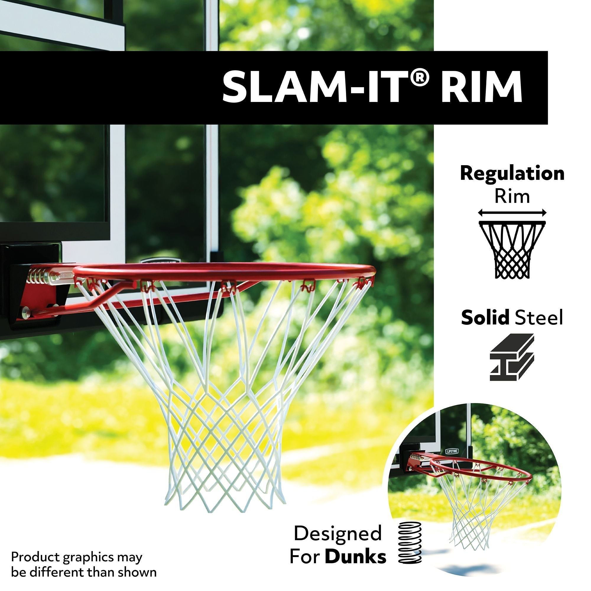 Lifetime tragbares verstellbares Basketball-Backboard, Reifen & Netzsystem, 48-in