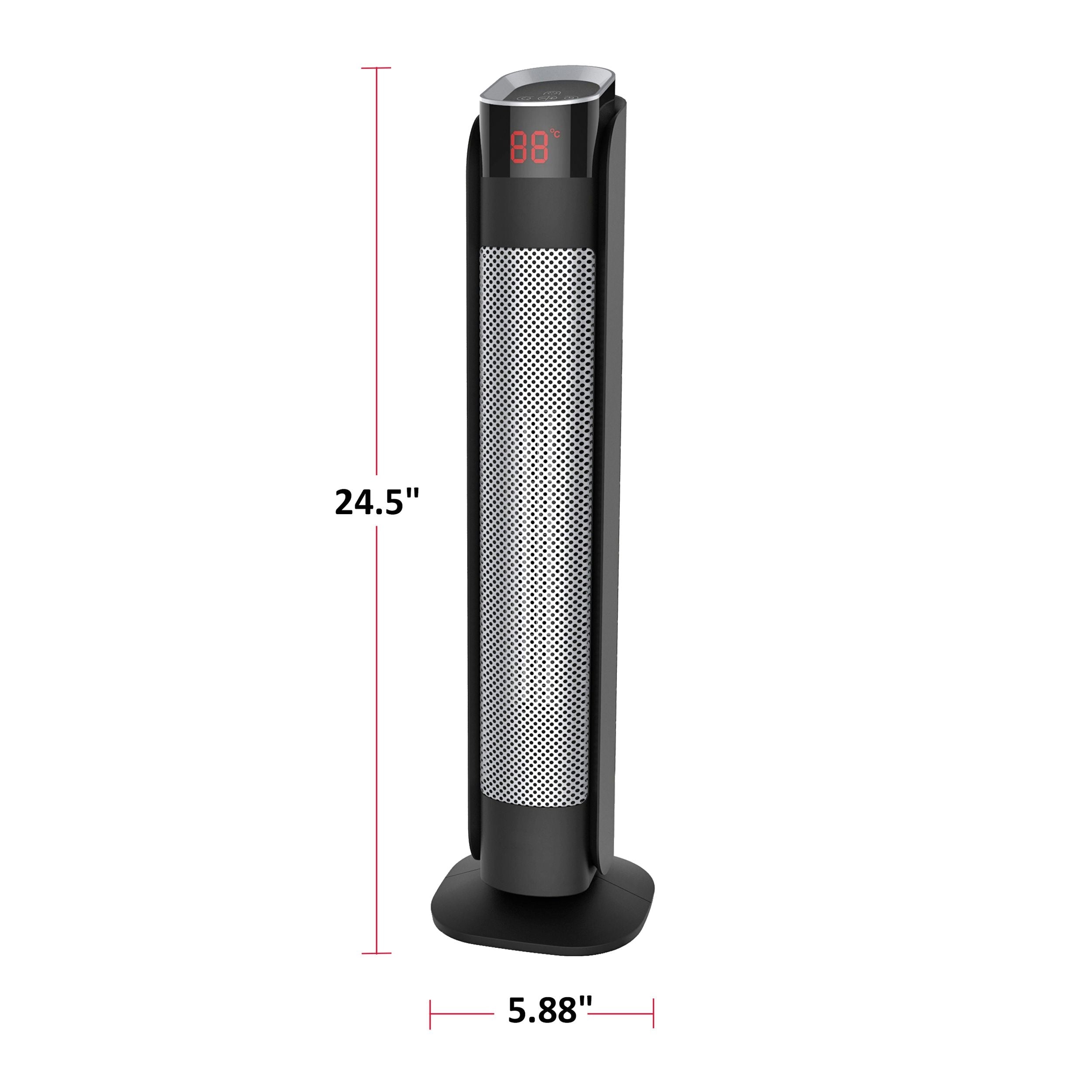 NOMA Schwingturmkeramikheizung mitFernsteuerung & Thermostat, 1500W, schwarz, 24-in