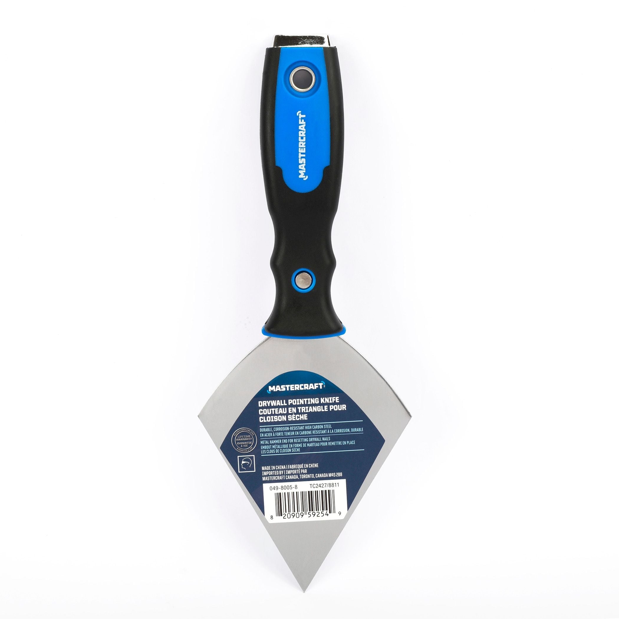 Mastercraft Kohlenstoffstahl-Trockenbau-Zeigermesser mit weichem Griff und Hammerende