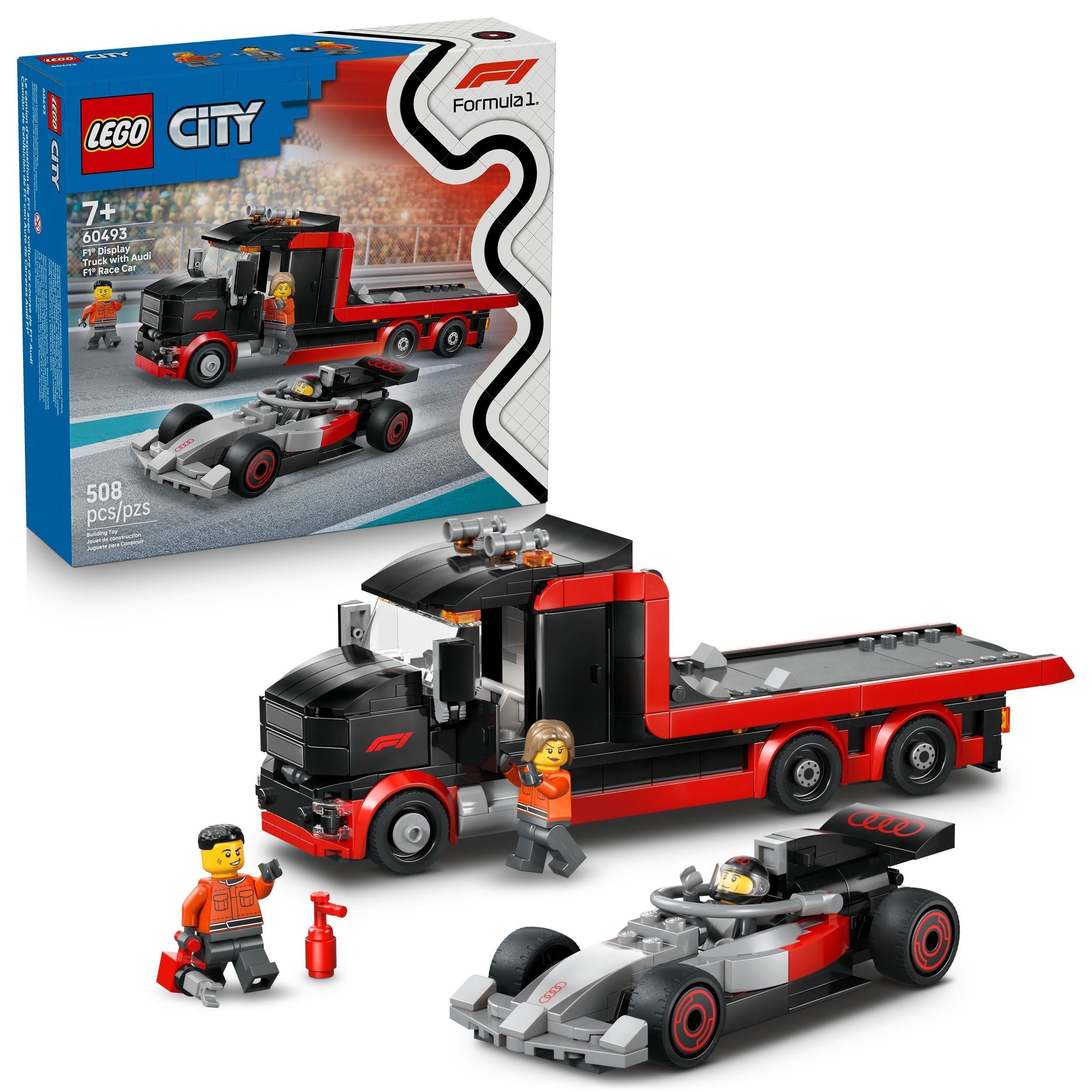 LEGO Stadt-F1-Display-Truck mit Audi-F1-Rennwagen - 60493, 508-pc, ab 7 Jahren