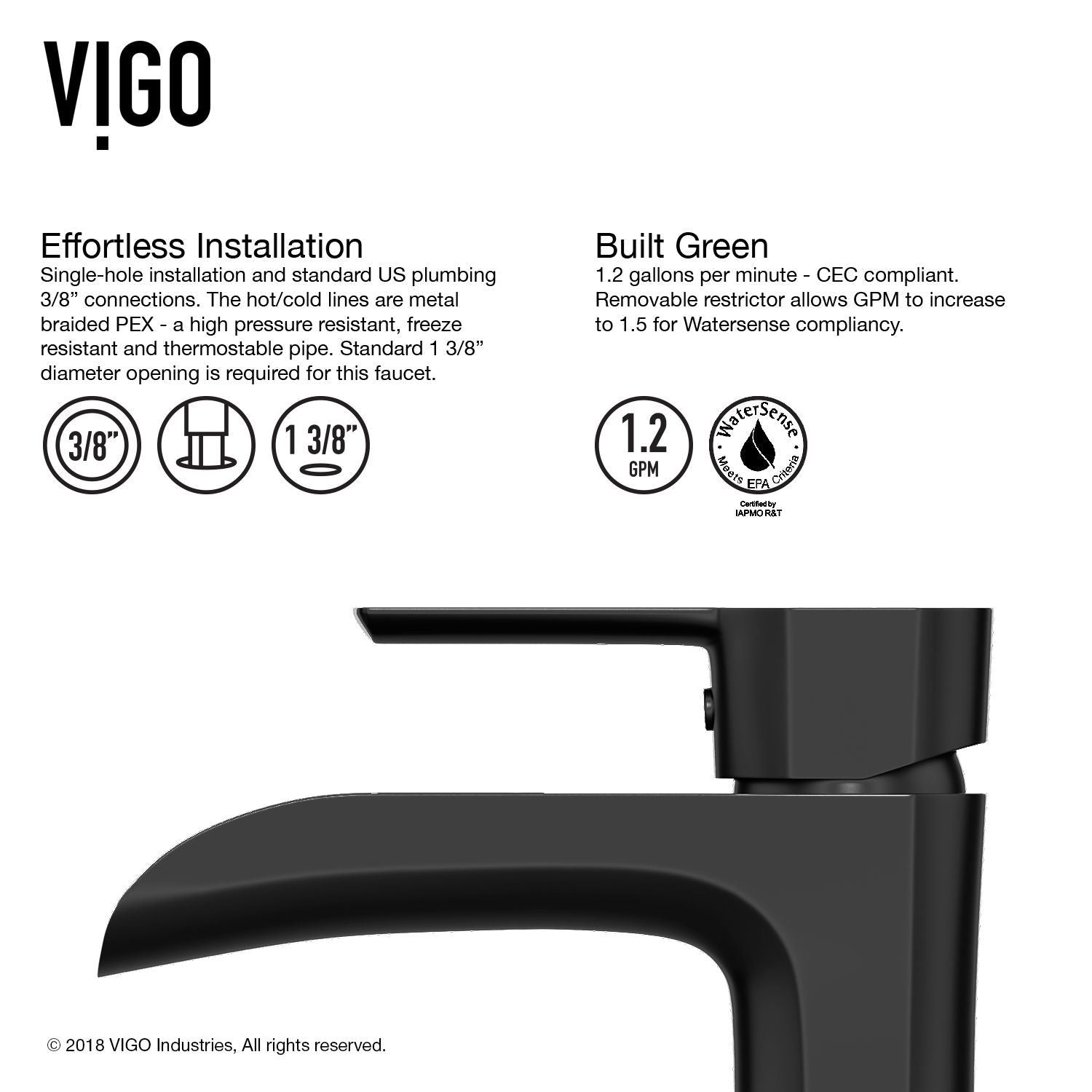 VIGO Sottil matteshell matte black Bad Spüle / Becken mit Niko Wasserhahn und Glas rechteckiges Gefäß