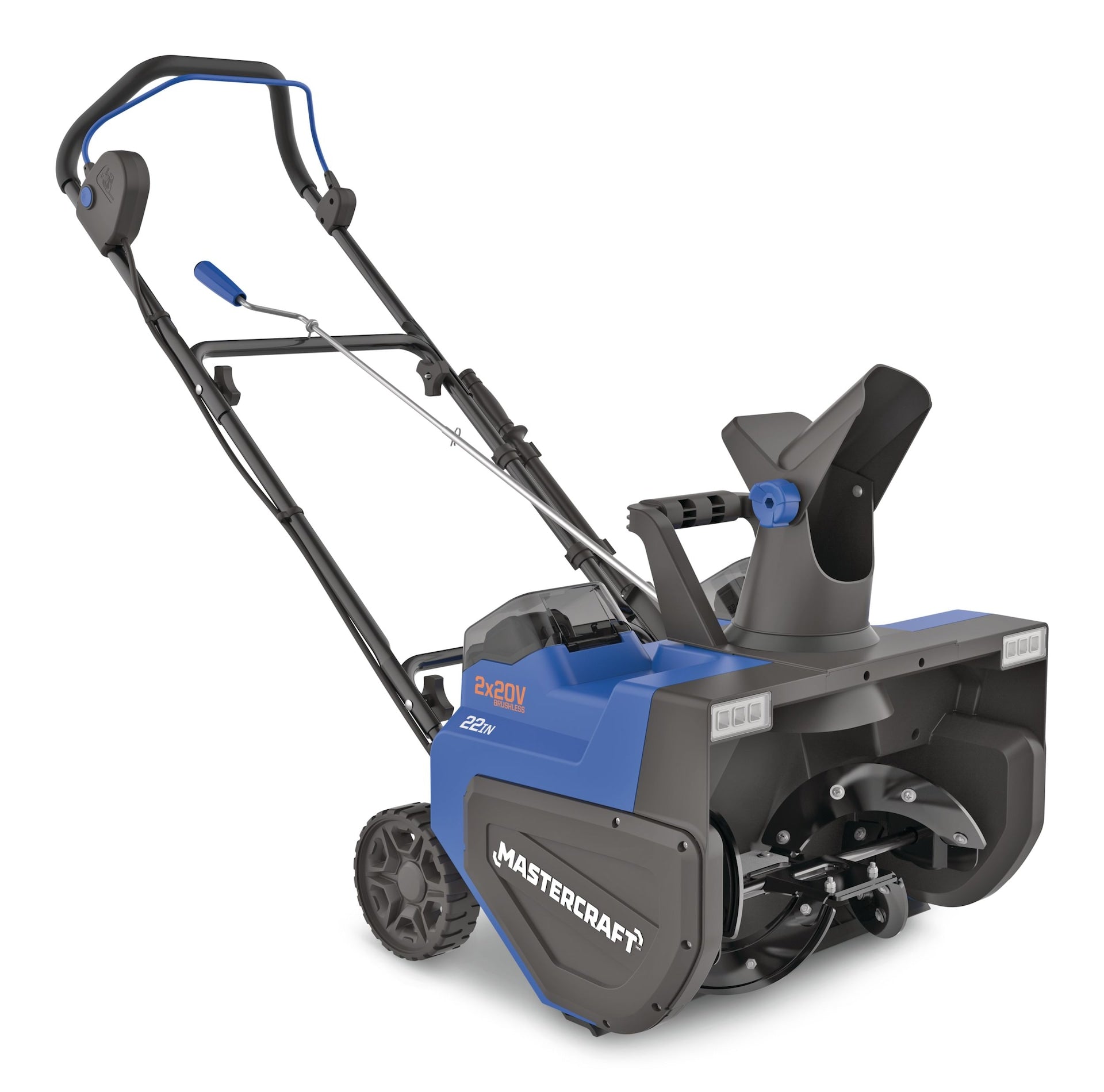 Mastercraft 2 x 20V schnurloser 22-in einstufiger Schneebläser mit 2 PWR POD 8.0Ah Batterien und Ladegerät