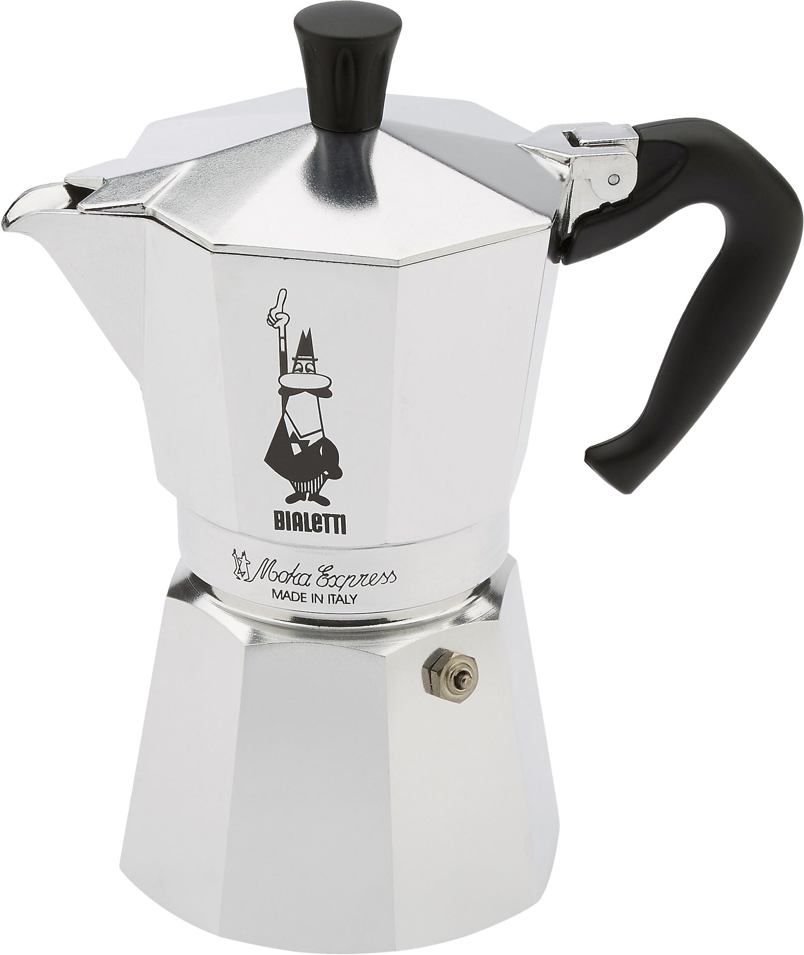 Bialetti Moka-Topf mit ergonomischem Anti-Scale-Handgriff, 3-Tasse