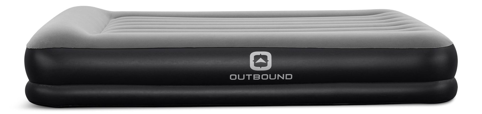 Outbound Doppelhochflocked Airbed, Königin, grau
