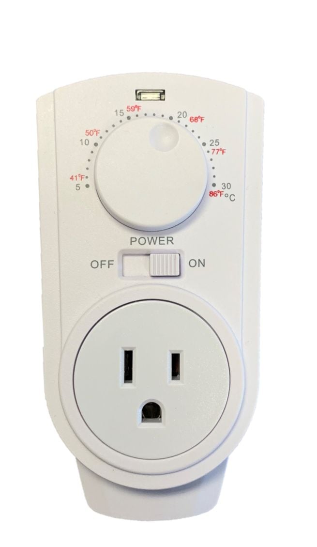 Amaze Heizgeräte-Steckerthermostat für tragbare Raumheizungen & AC, weiß