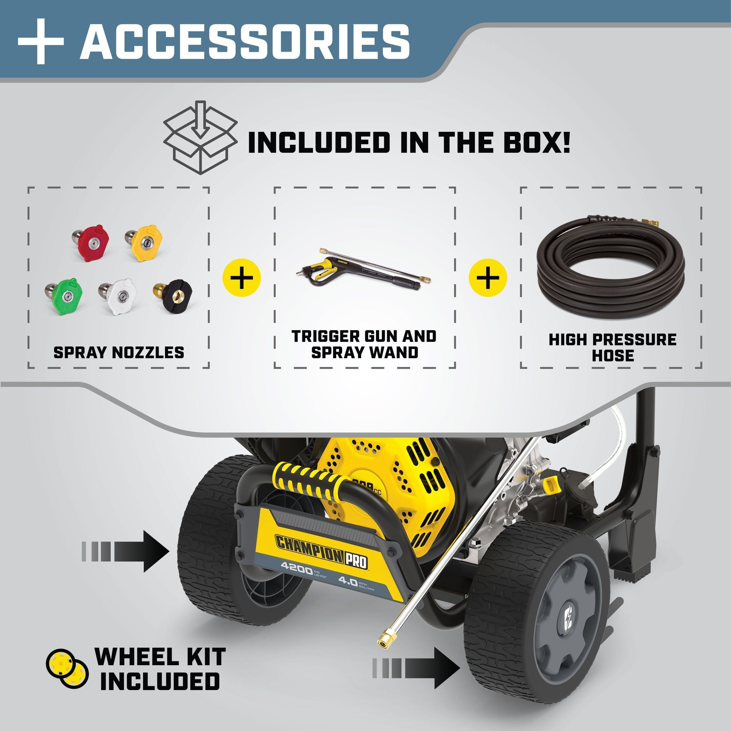 Champion Power Equipment PRO 4200 PSI 4,0 GPM kommerzieller Dienst Low Profile Gasdruckwäscher