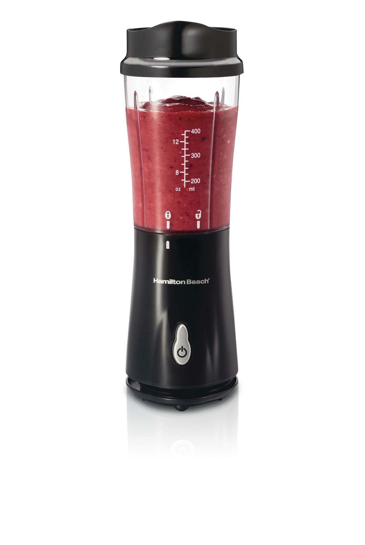 Hamilton Beach persönliche Kreationen Single-Serve-Mixer mit Reiseglas, schwarz, 414mL