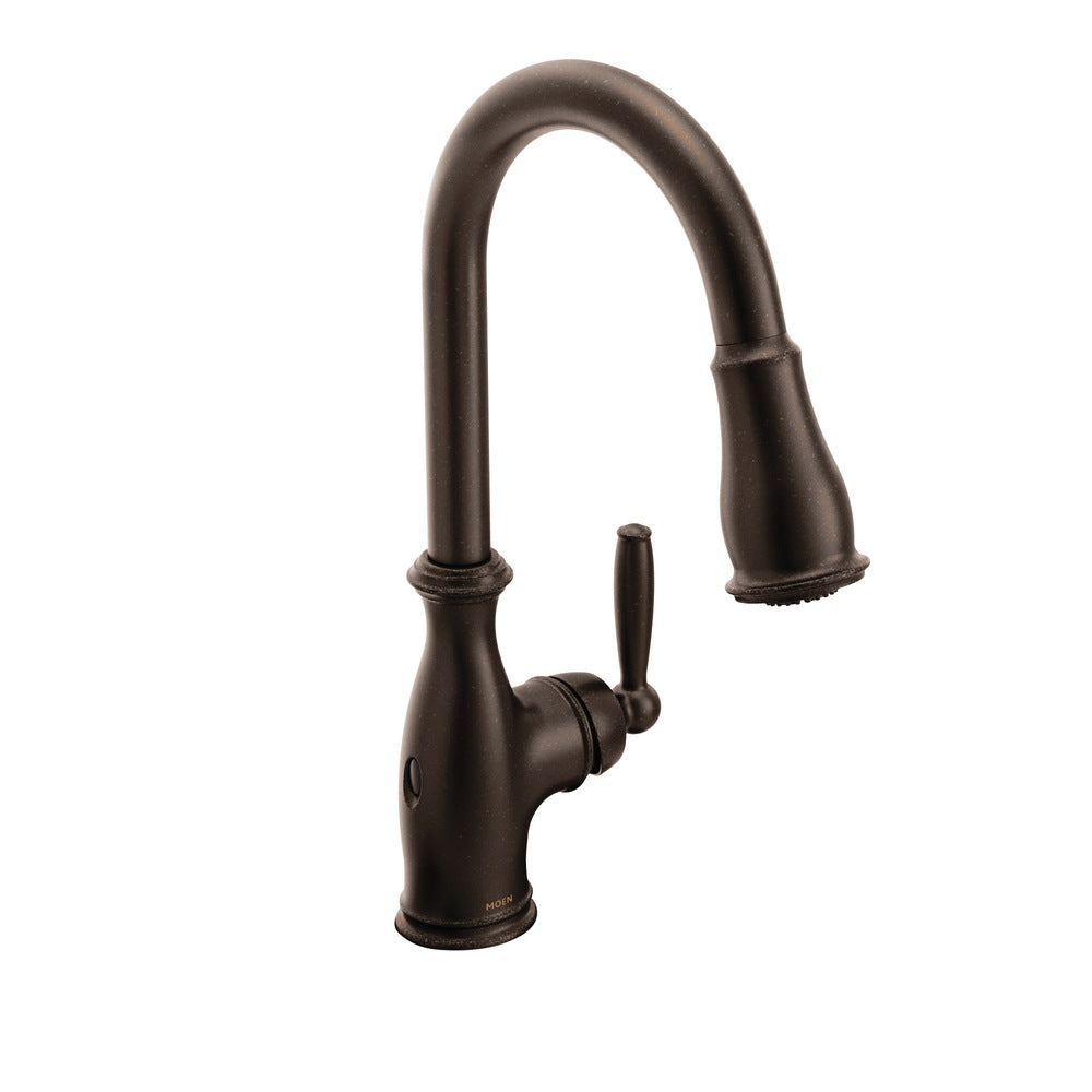 Moen Dorn Single Griff berührungslose Sprühküche Wasserhahn mit Motionsense & Power sauber, Öl gerieben Bronze