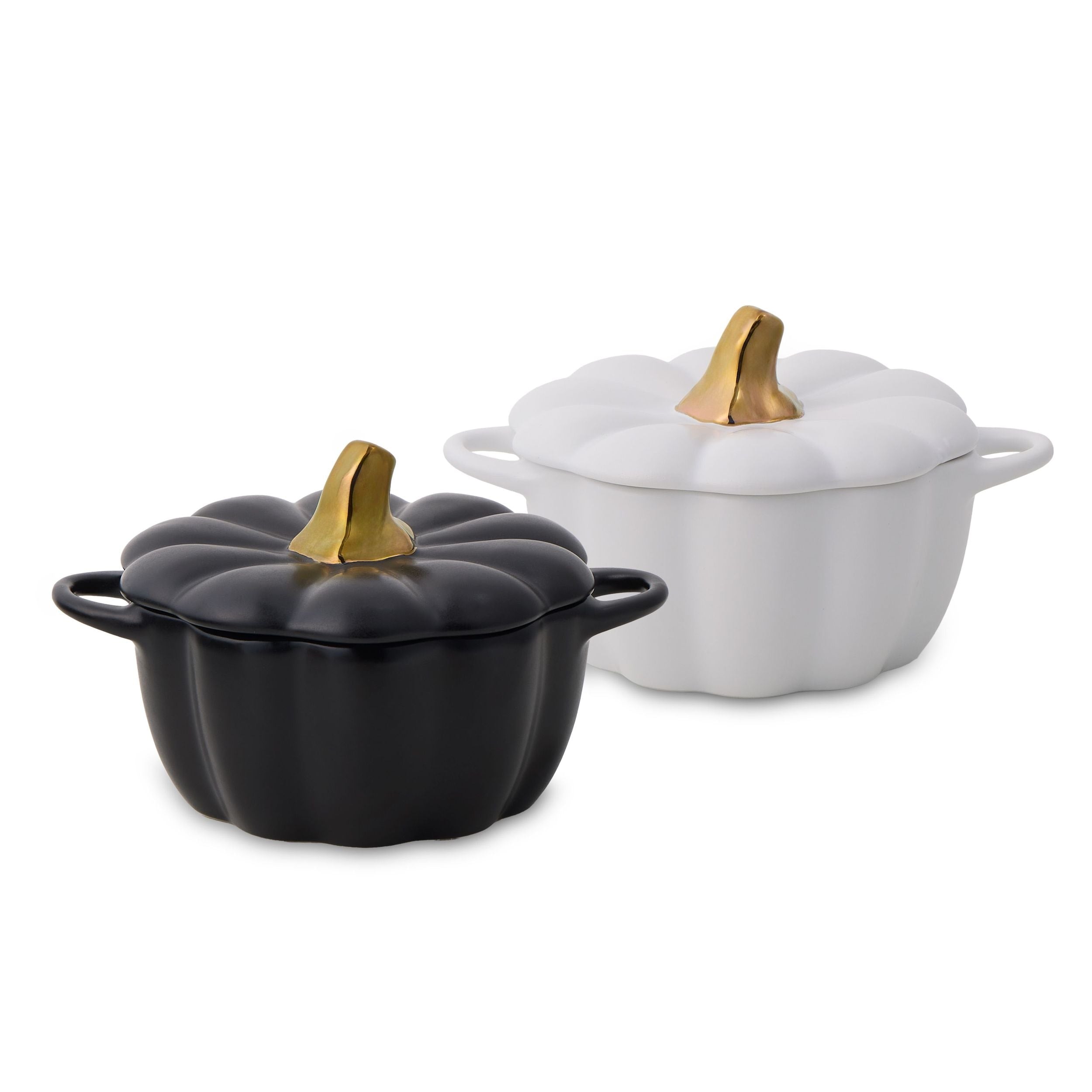 Core Kitchen 320 ml schwarz-weißer keramischer Kürbiskokos, 2-pk