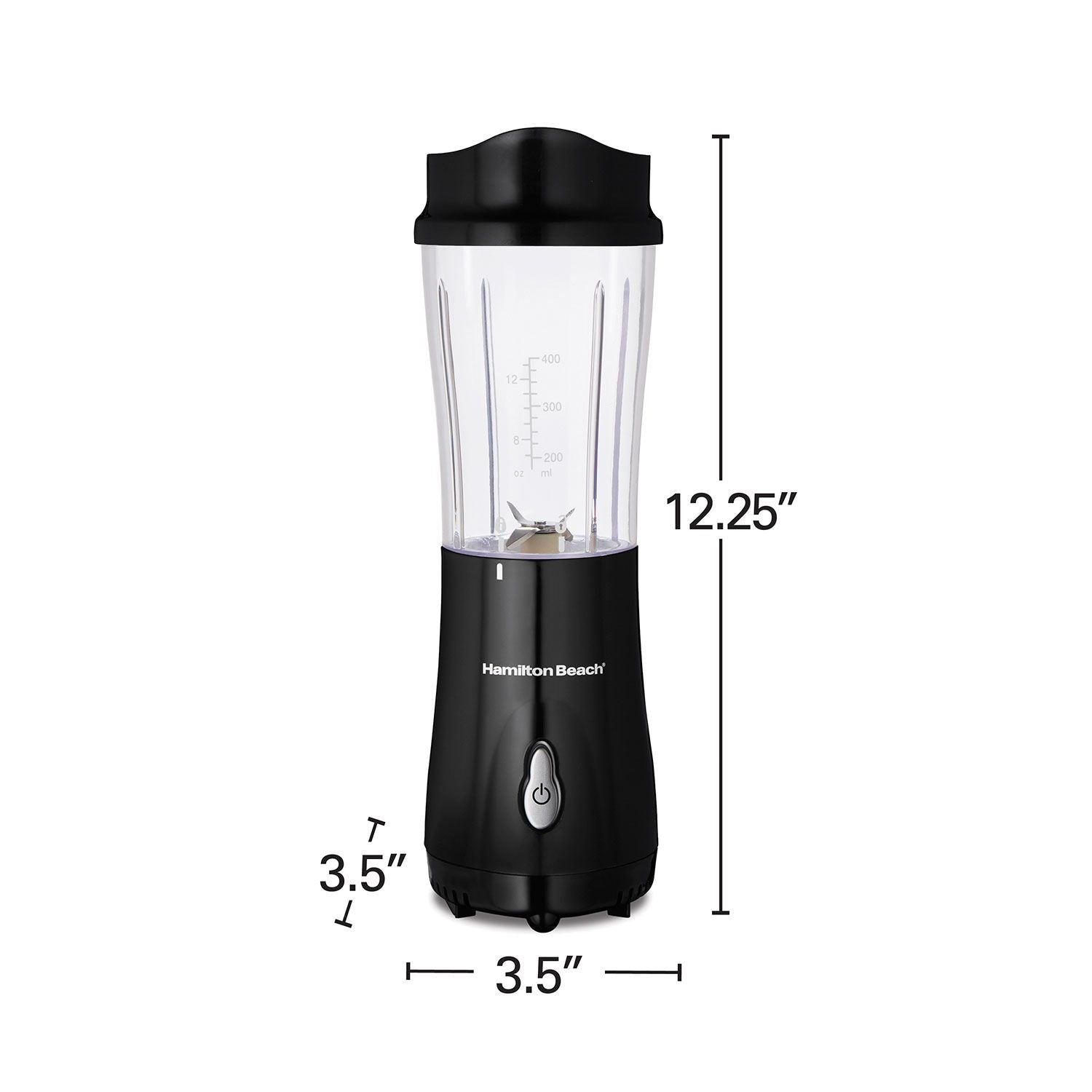 Hamilton Beach persönliche Kreationen Single-Serve-Mixer mit Reiseglas, schwarz, 414mL