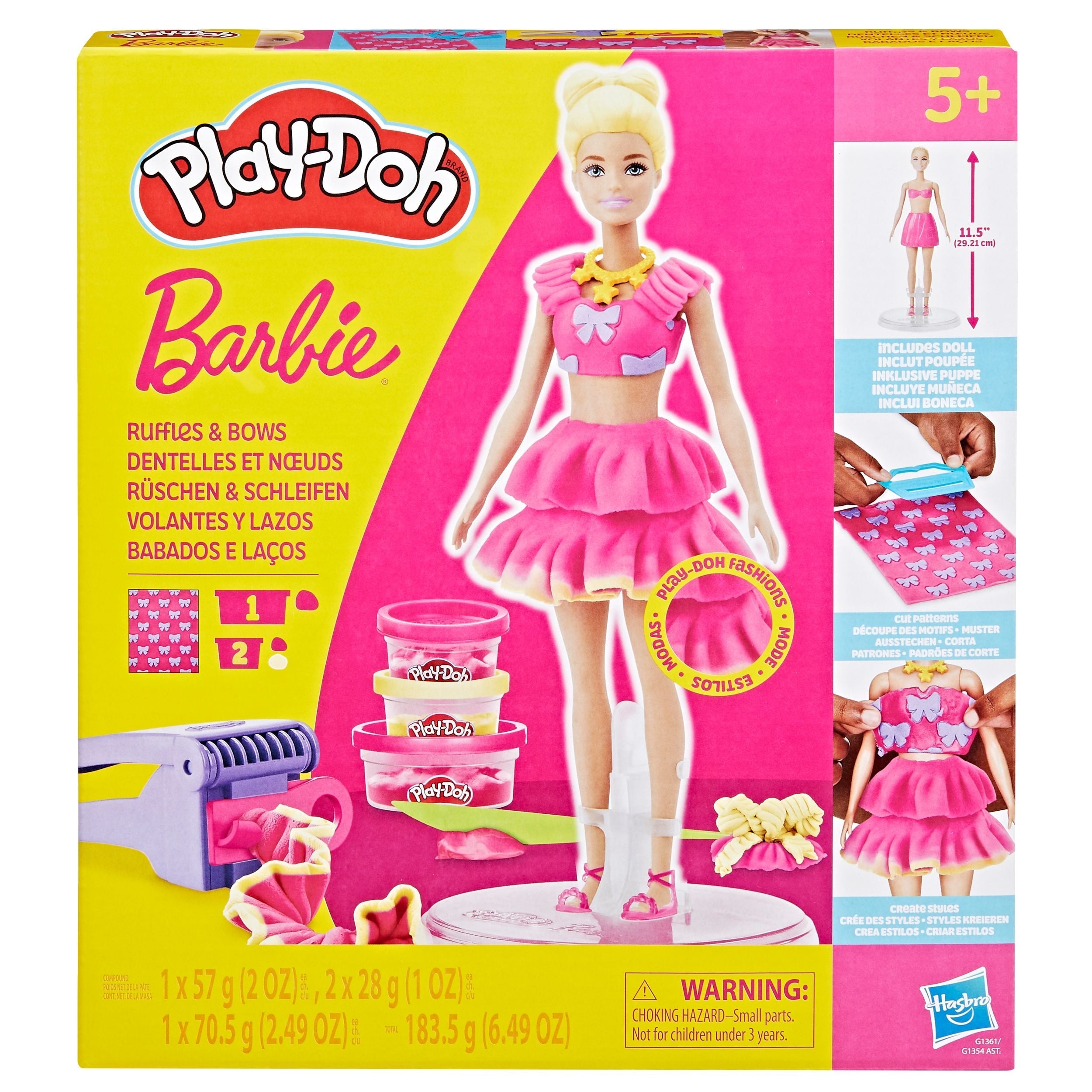 Play-Doh Barbiepuppen mit vorgefertigten Musterblättern