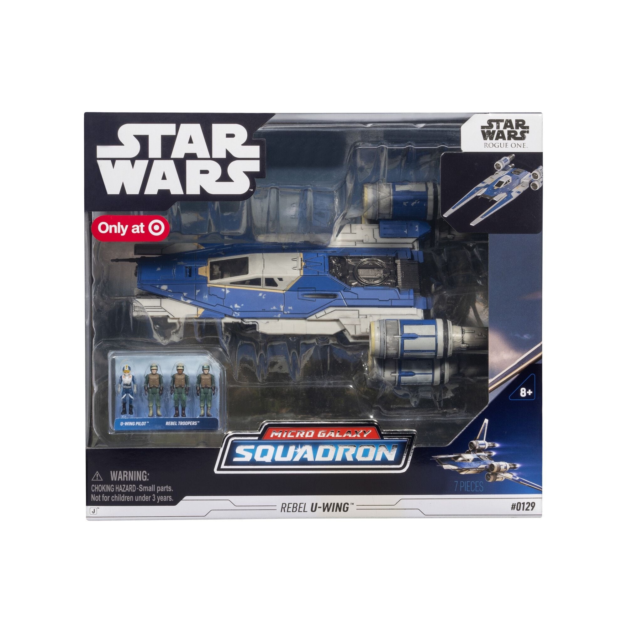 Star Kriege micro galaxy squadron u-wing starfighter, 2-in-fahrzeug mit ausklappflügeln, truppenbucht, sniper gun und vier 1-in-mikrofigur