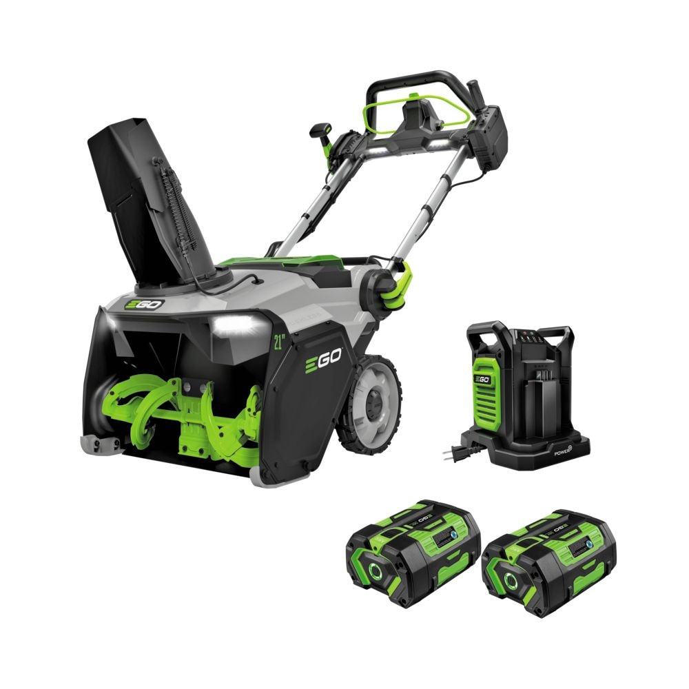 EGO POWER+ 56V bürstenloser, schnurloser 21-in-Einstufen-Schneebläser mit Spitzenleistung, enthält (2) 6.0Ah-Batterien und (1) Dual-Port-Ladegerät, SNT2134
