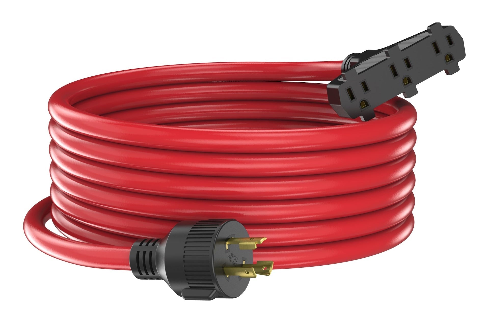 Energizer 30A 25-ft-Dreifachausgangsverlängerungskabel, rot