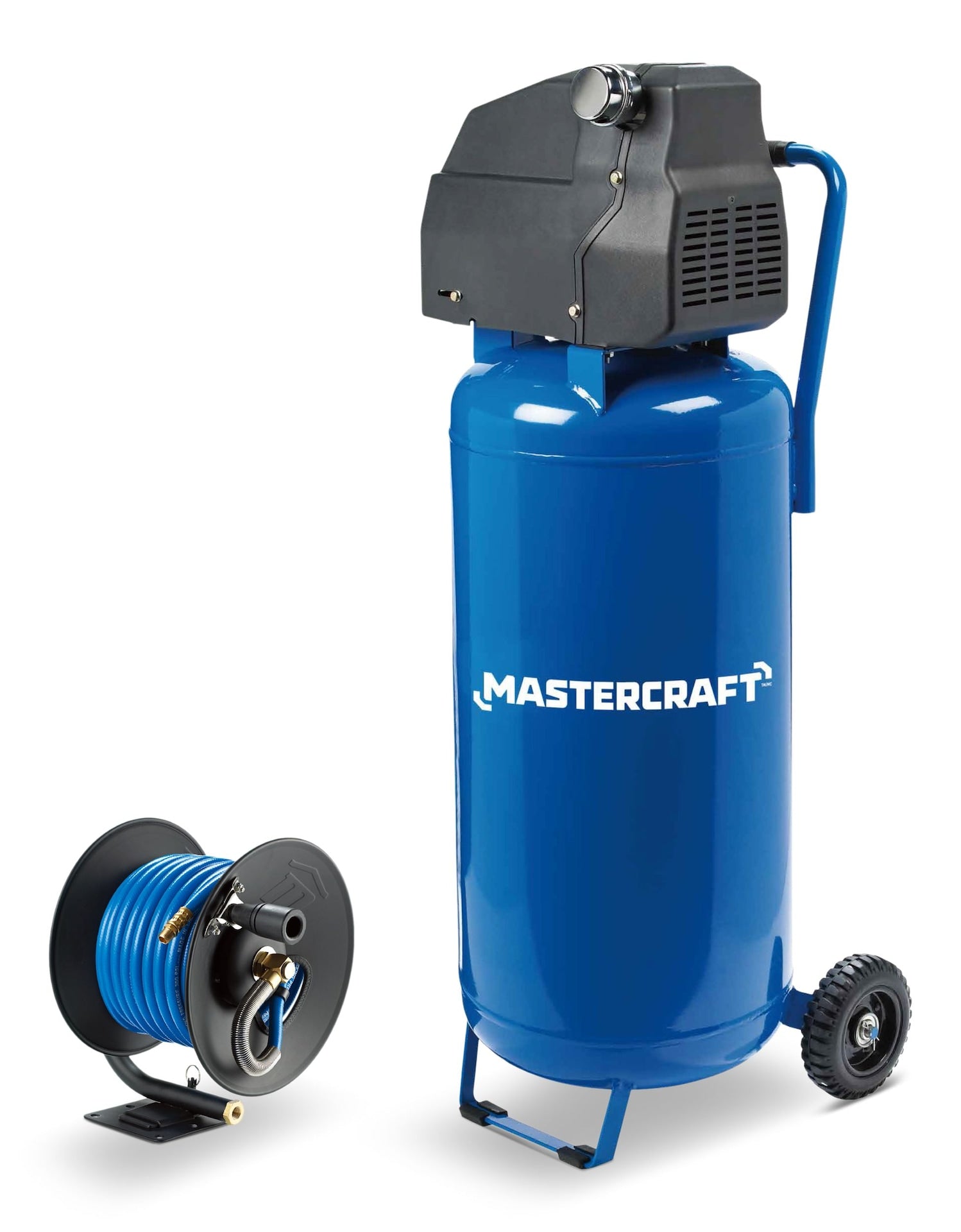 Mastercraft ölfreie vertikale 20-Gallonen-Luftkompressor mit Bonusschlauchspule, 135-PSI, 2HP