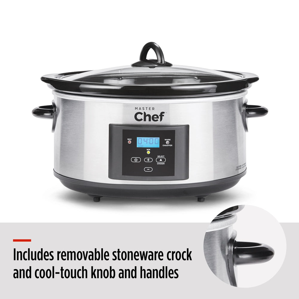 MASTER Chef digital programmierbarer Slow Cooker, Edelstahl, 6qt