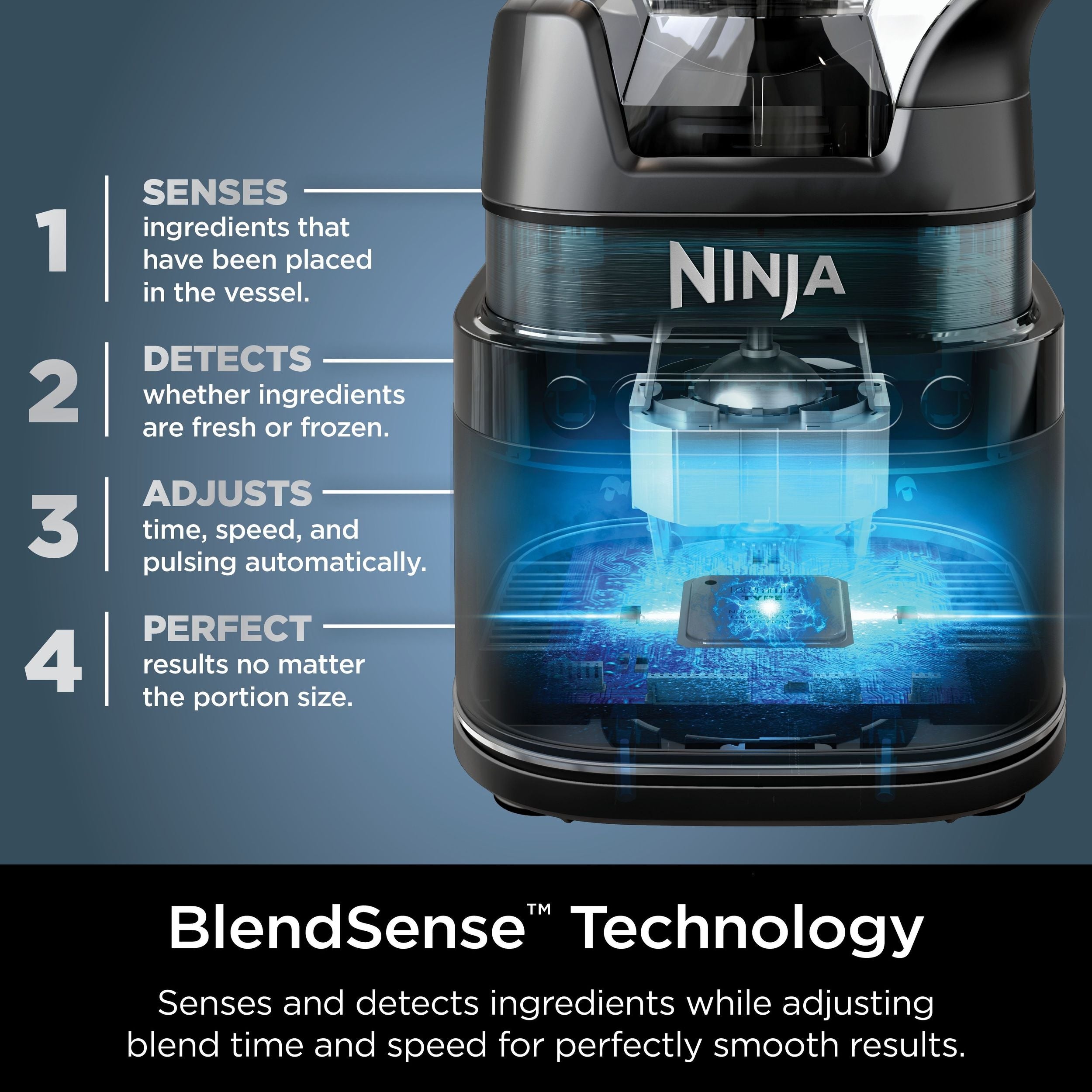 Ninja Blendsense Duo Blender mit 72-oz Full-Size-Pitcher & Pre-Set-Programmen, umfasst zwei 24-oz Single-Serve-Cups, 1800W