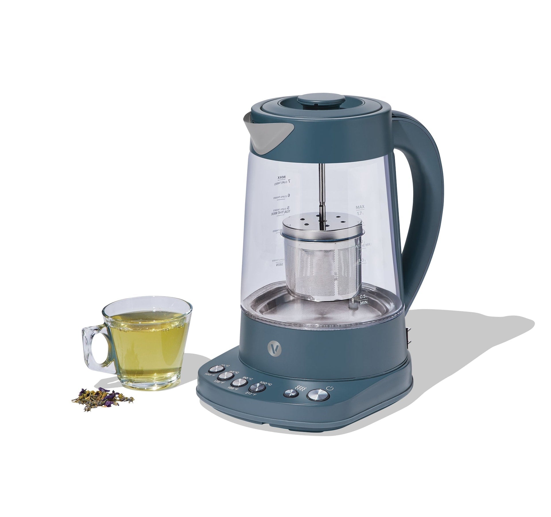 Vida by PADERNO Farbserie elektrischer variabler Temperatureinweichkessel, Blauflossenthun, 1,7-l