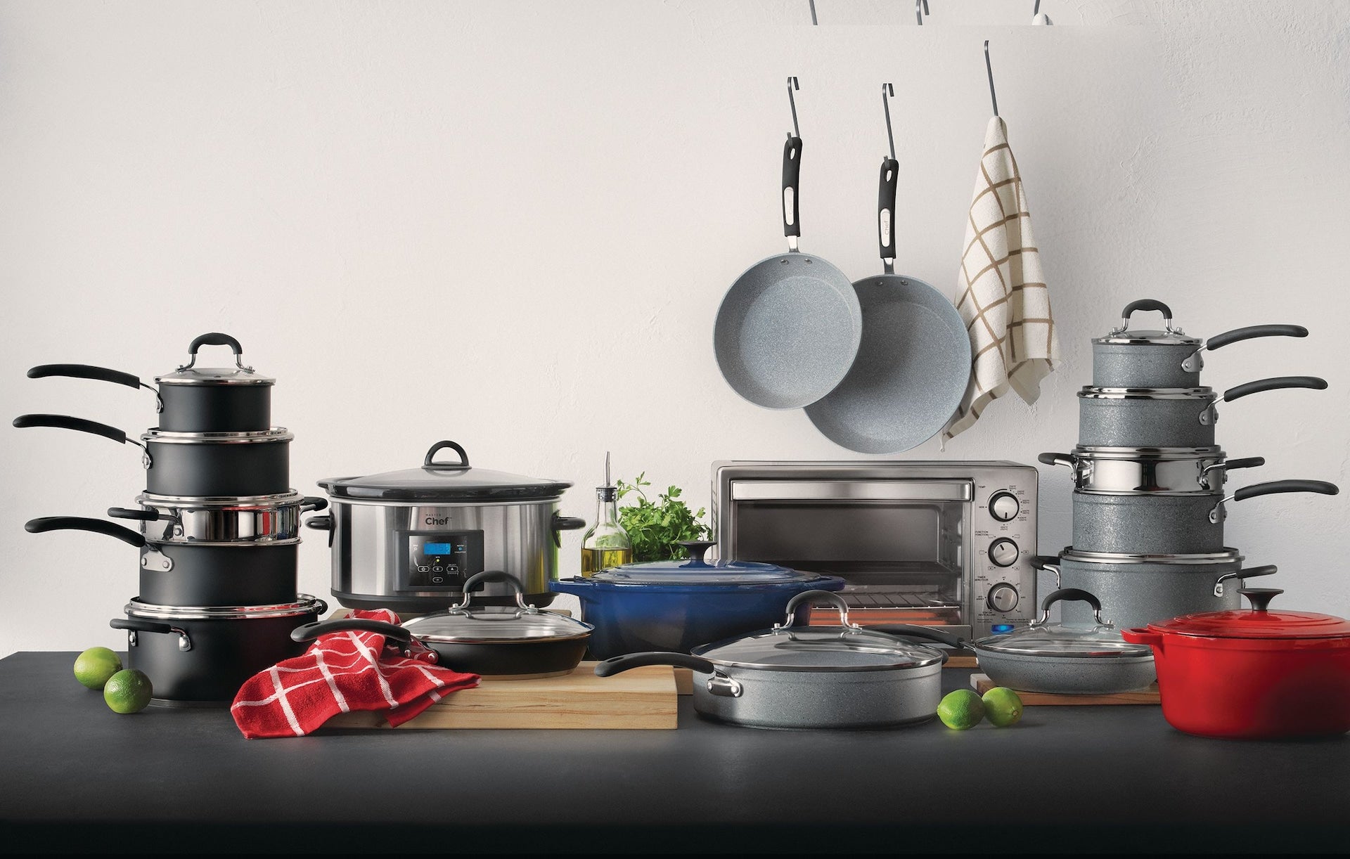 MASTER Chef Konvektions-Toasterofen mit 4 Funktionen, Edelstahl, schwarz, 6-Scheiben