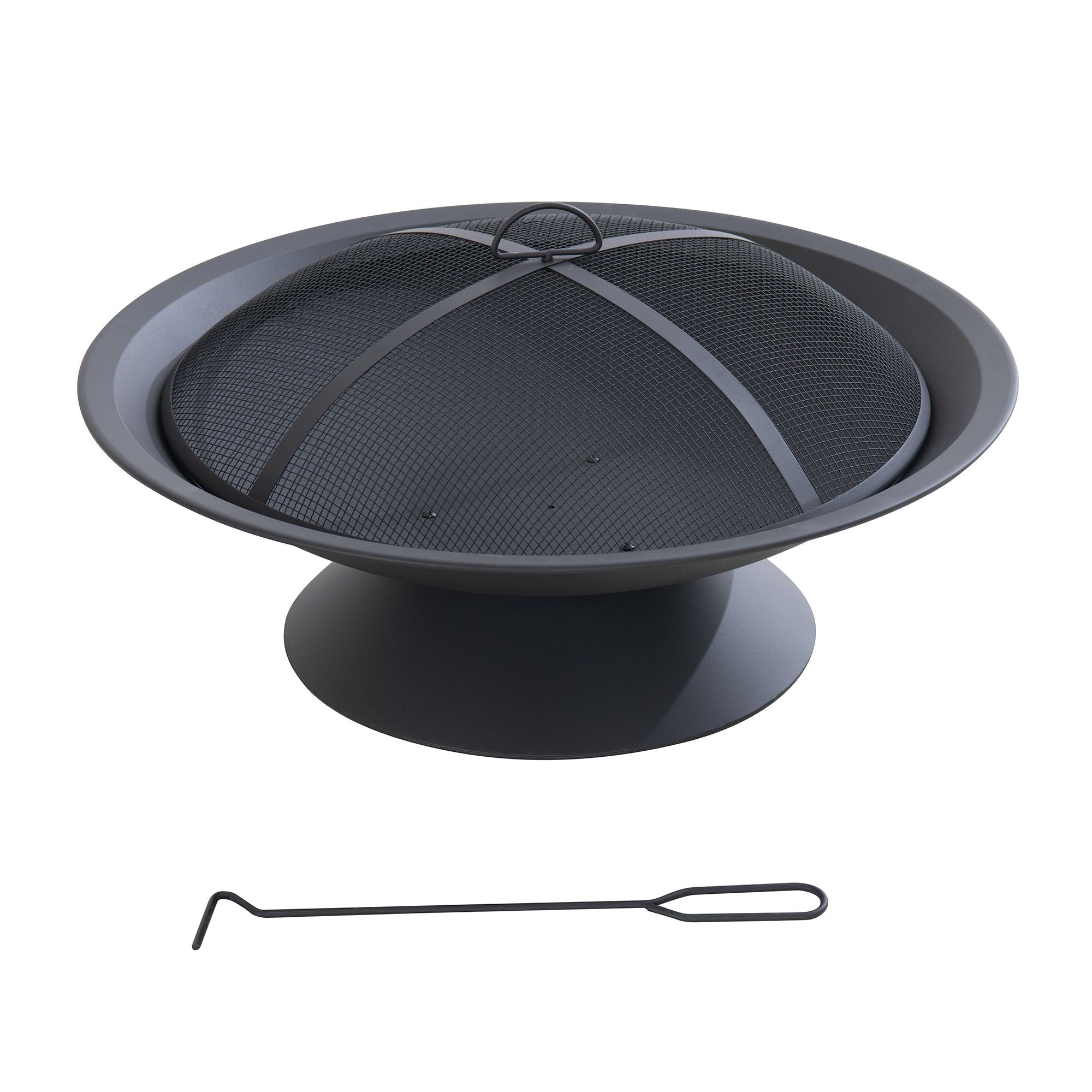 Sunjoy Genesee runde Feuerstelle, schwarz
