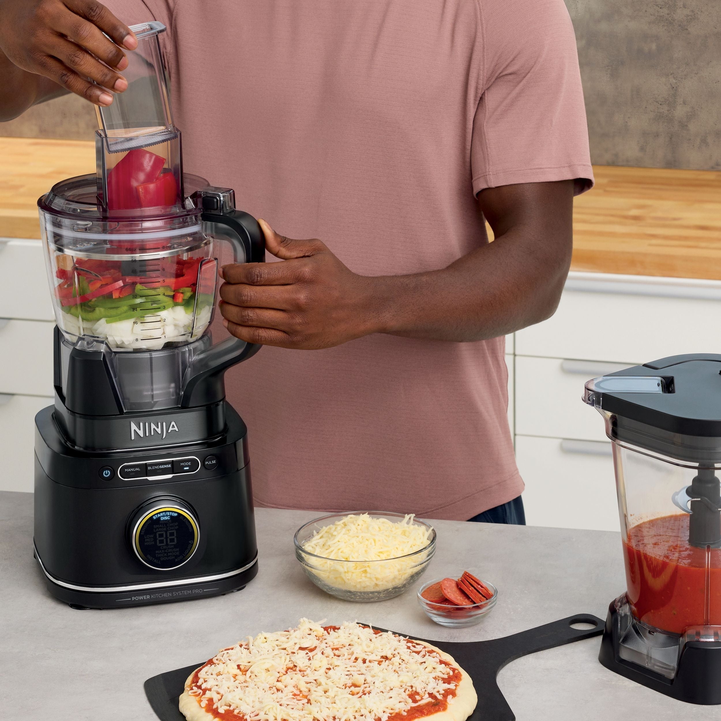 Ninja blendsense Küchensystem Power Blender & Küchenmaschine, 10 voreingestellte Programme, 1800W