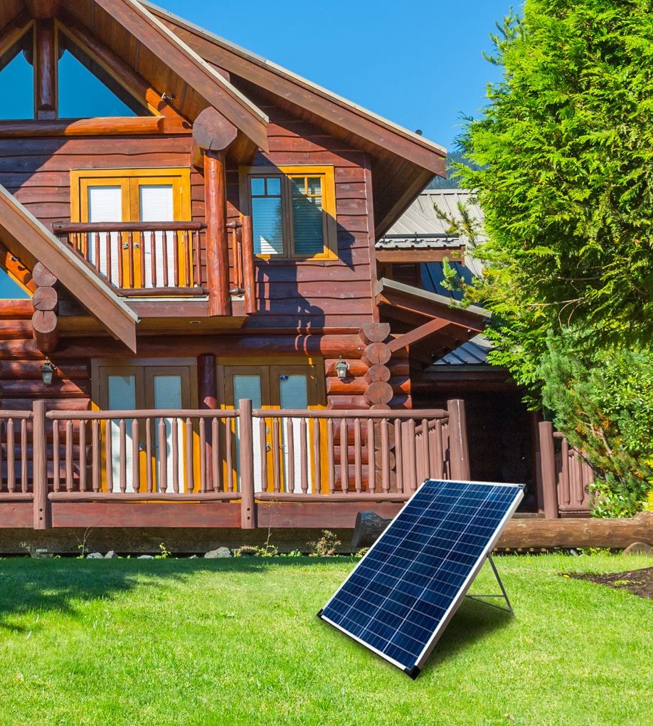 NOMA 100 Watt, 12 V kristallines Solarpanel mit Stand- und Laderegler