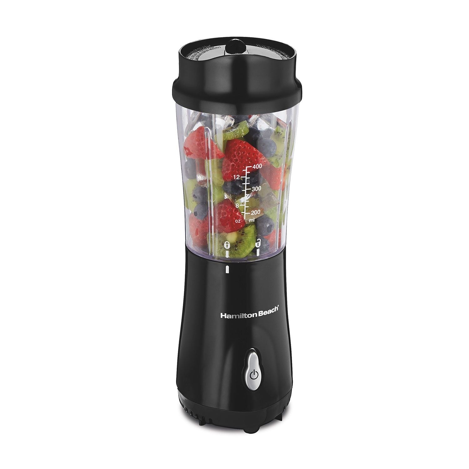Hamilton Beach persönliche Kreationen Single-Serve-Mixer mit Reiseglas, schwarz, 414mL