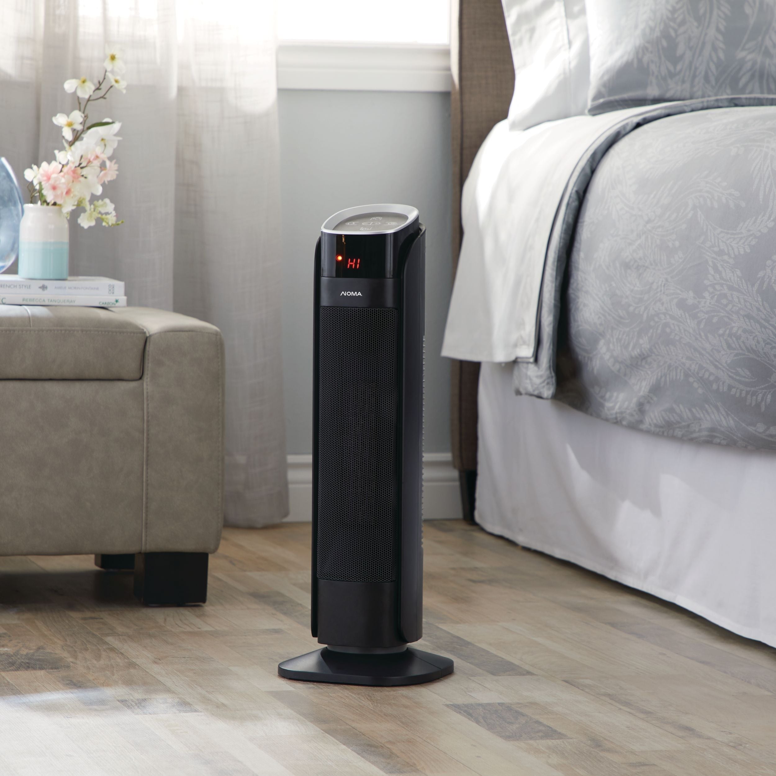 NOMA Schwingturmkeramikheizung mitFernsteuerung & Thermostat, 1500W, schwarz, 24-in
