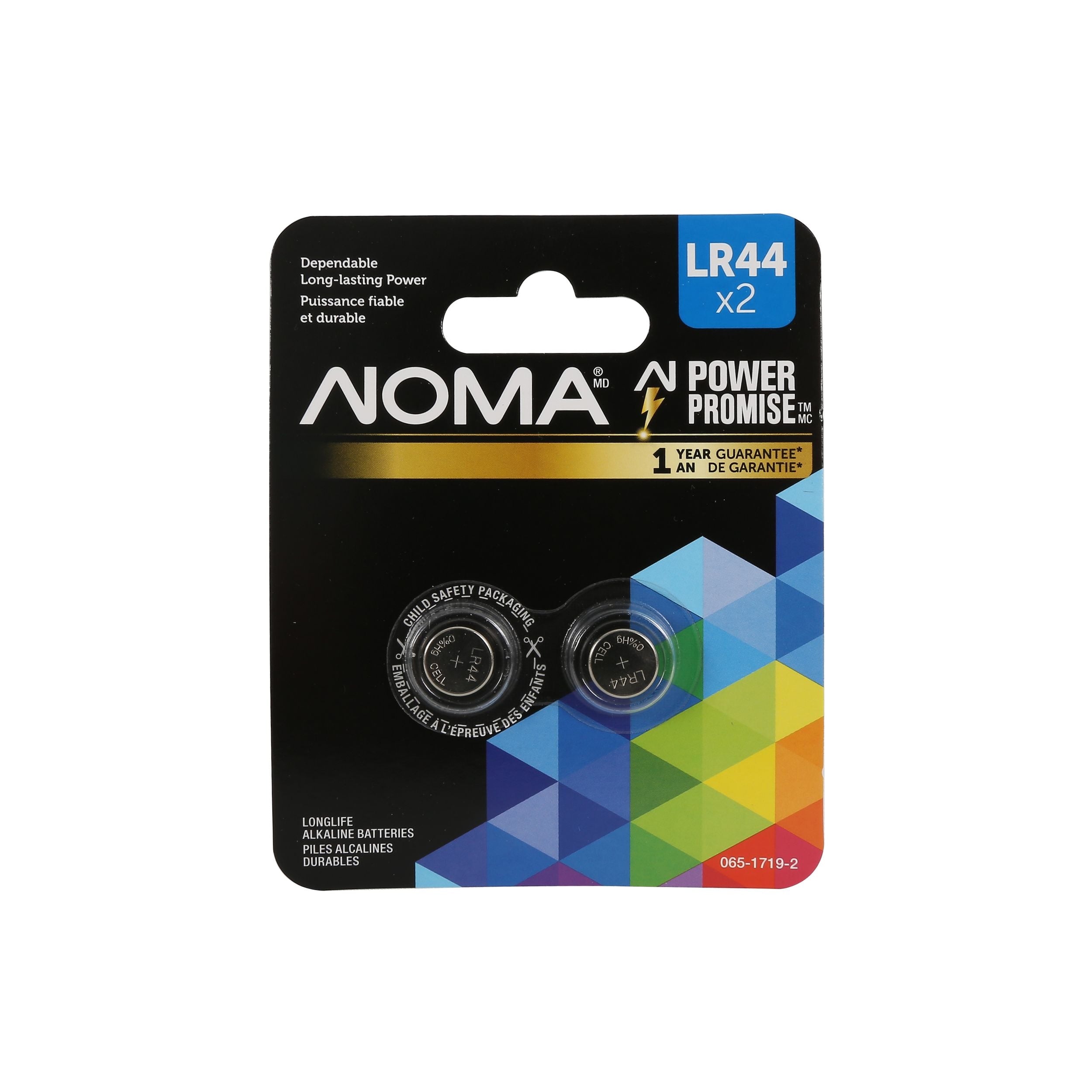 NOMA 357 LR44 AG13 303 A76 1,5v / 1,5 Volt alkalische Knopfzellenbatterien, 2-pk