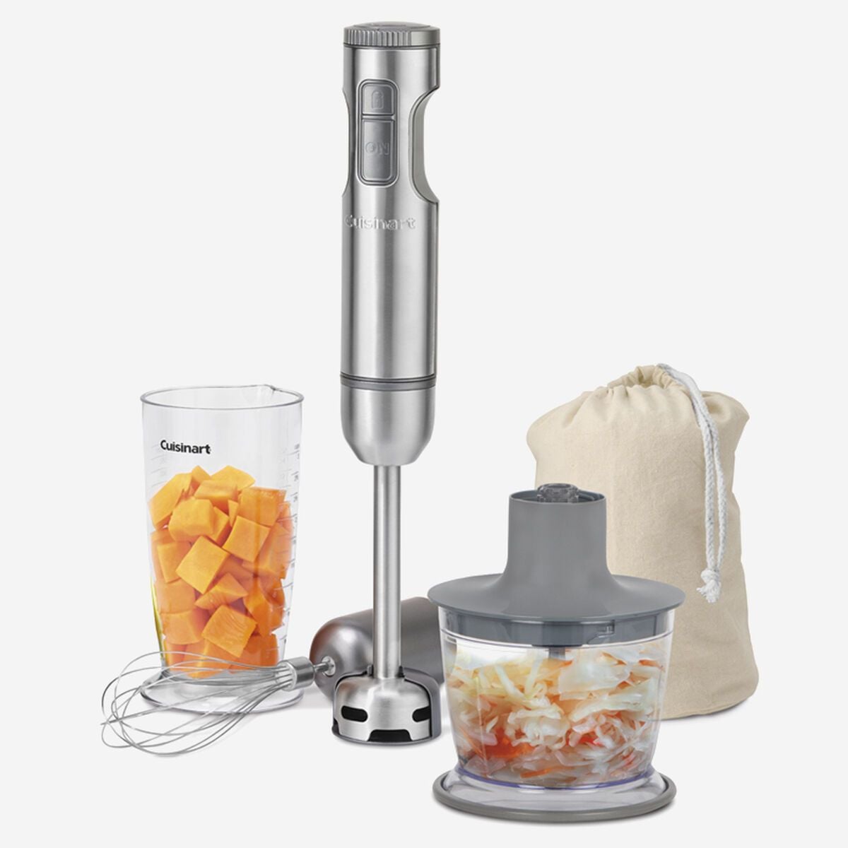 Cuisinart Smartstick 2-Speed-Handmixer mit Chopper & Whiskey-Befestigungen, aus rostfreiem Stahl