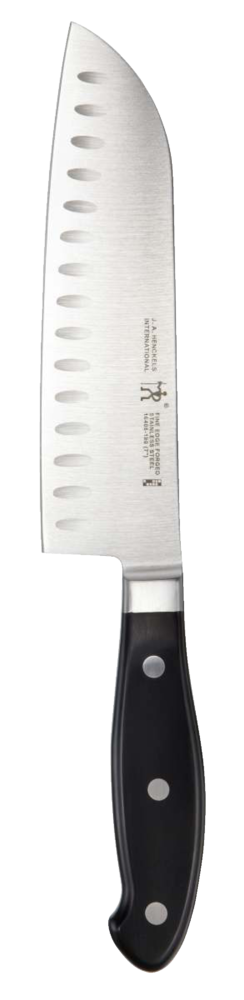 Henckels Edelstahl-Feinrand-Schmiede-Santoku-Messer, ergonomischer Griff, 7-in