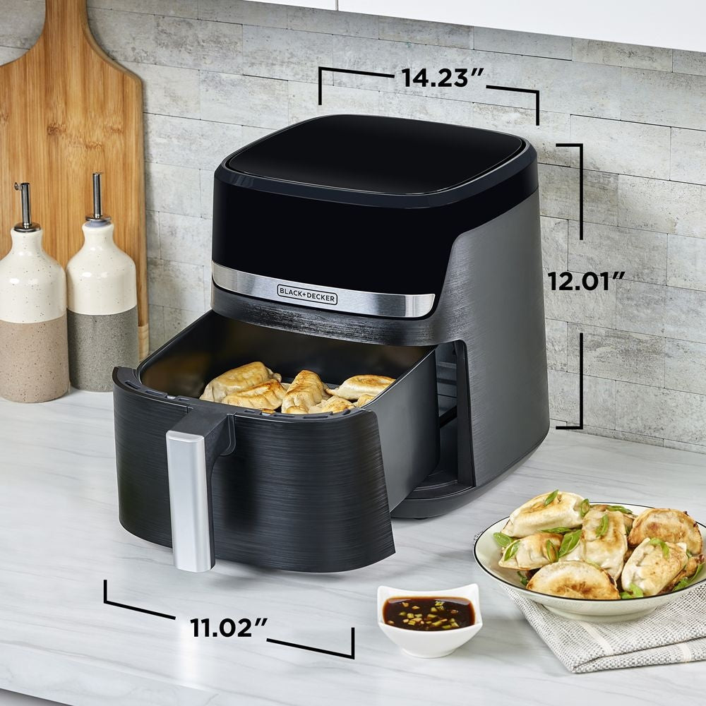 Black & Decker 8-in-1 digitale Fritteuse mit Antihaft-Kochkorb, 6-qt