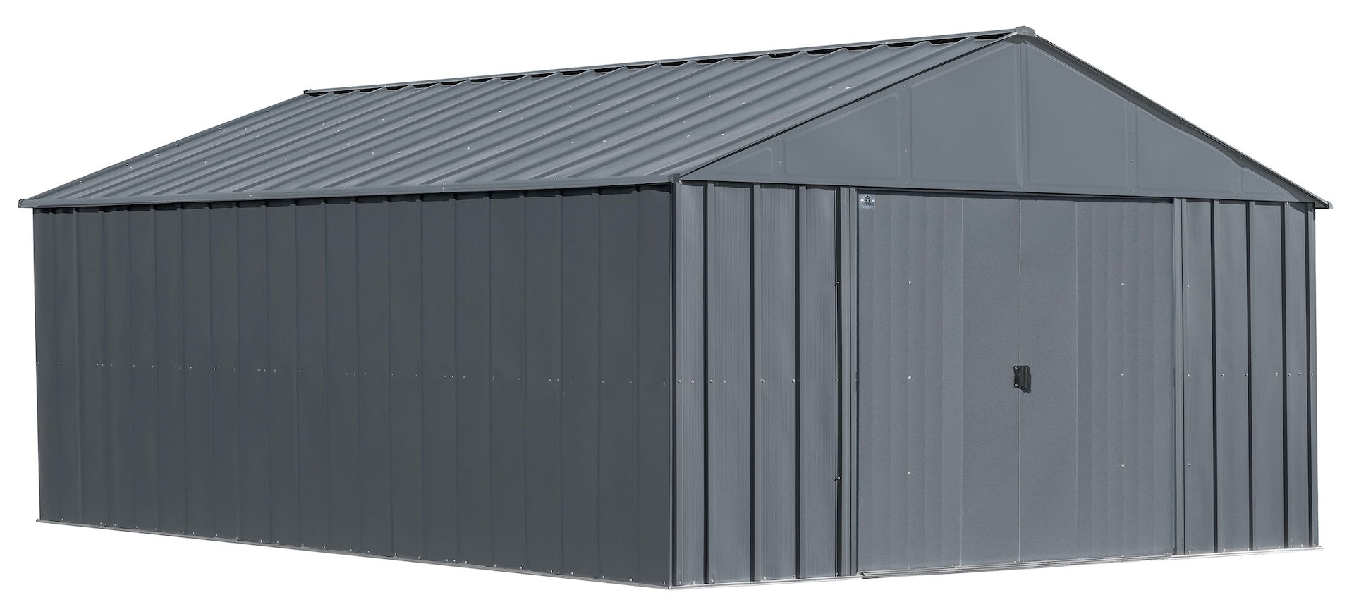 Arrow klassisches 12x17-ft Holzkohle korrosionsbeständiges Metallschuppen