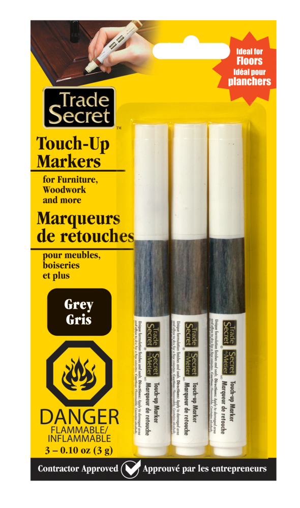 Trade Secret Touch-up-Reparaturmarker, schnell trocknen & verblassen resistent, grau, 3-pk