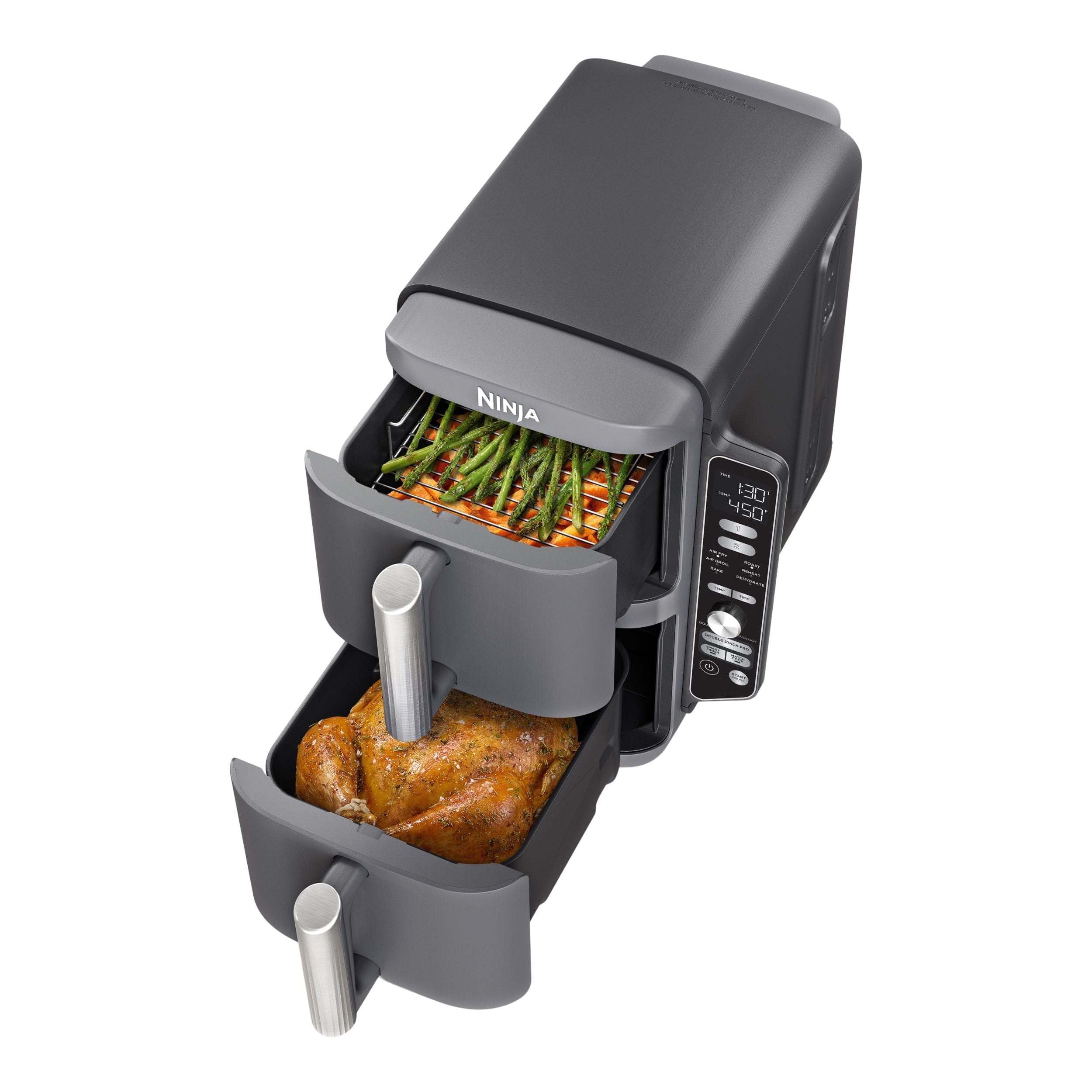 Ninja Doublestack XL Multi-Rack-Luftfritteuse mit 2 Körben & 6 Funktionen, 10-qt