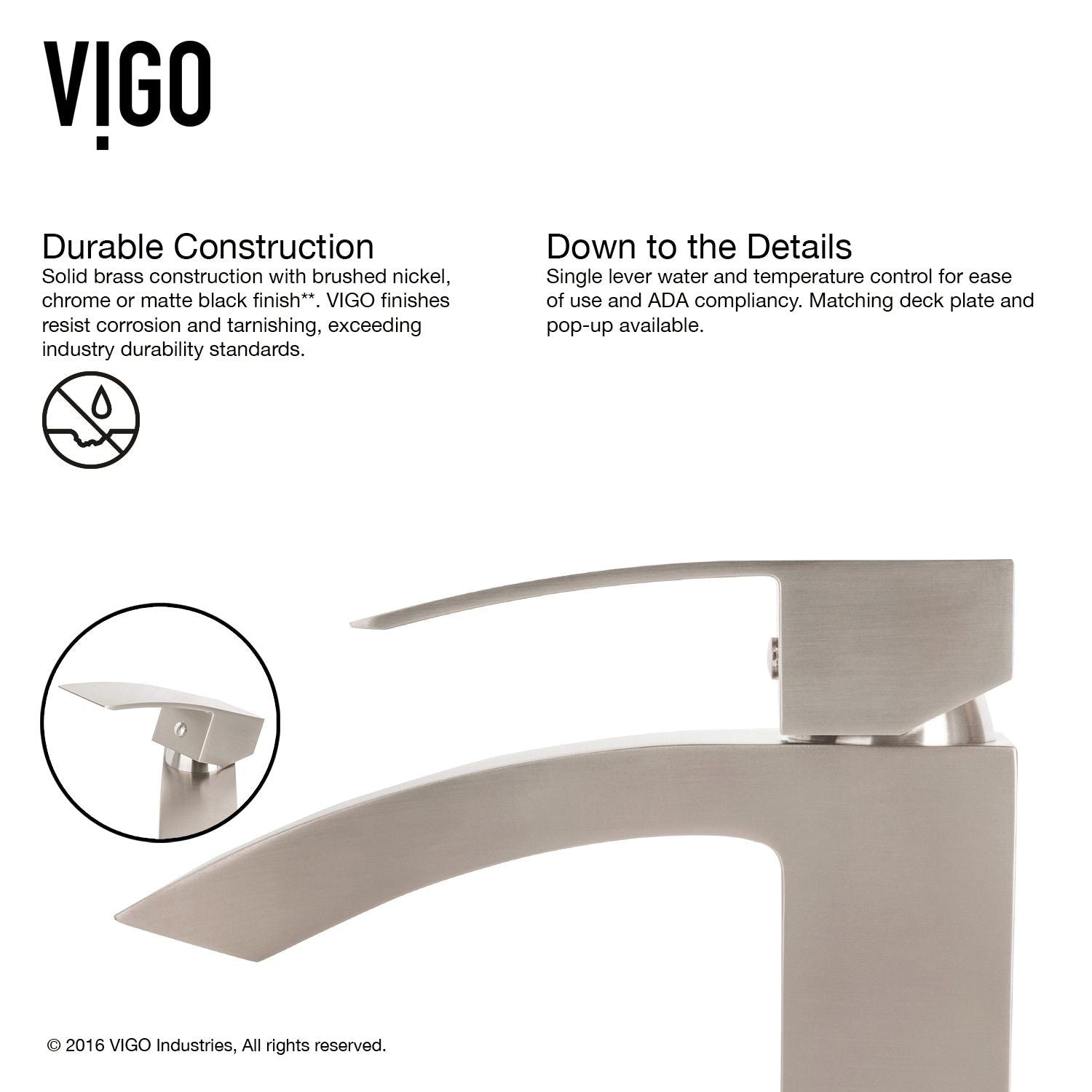 VIGO Duris Single-Handle Single-Loch Bad Waschbecken Armatur, Watersense zertifiziert, Chrom