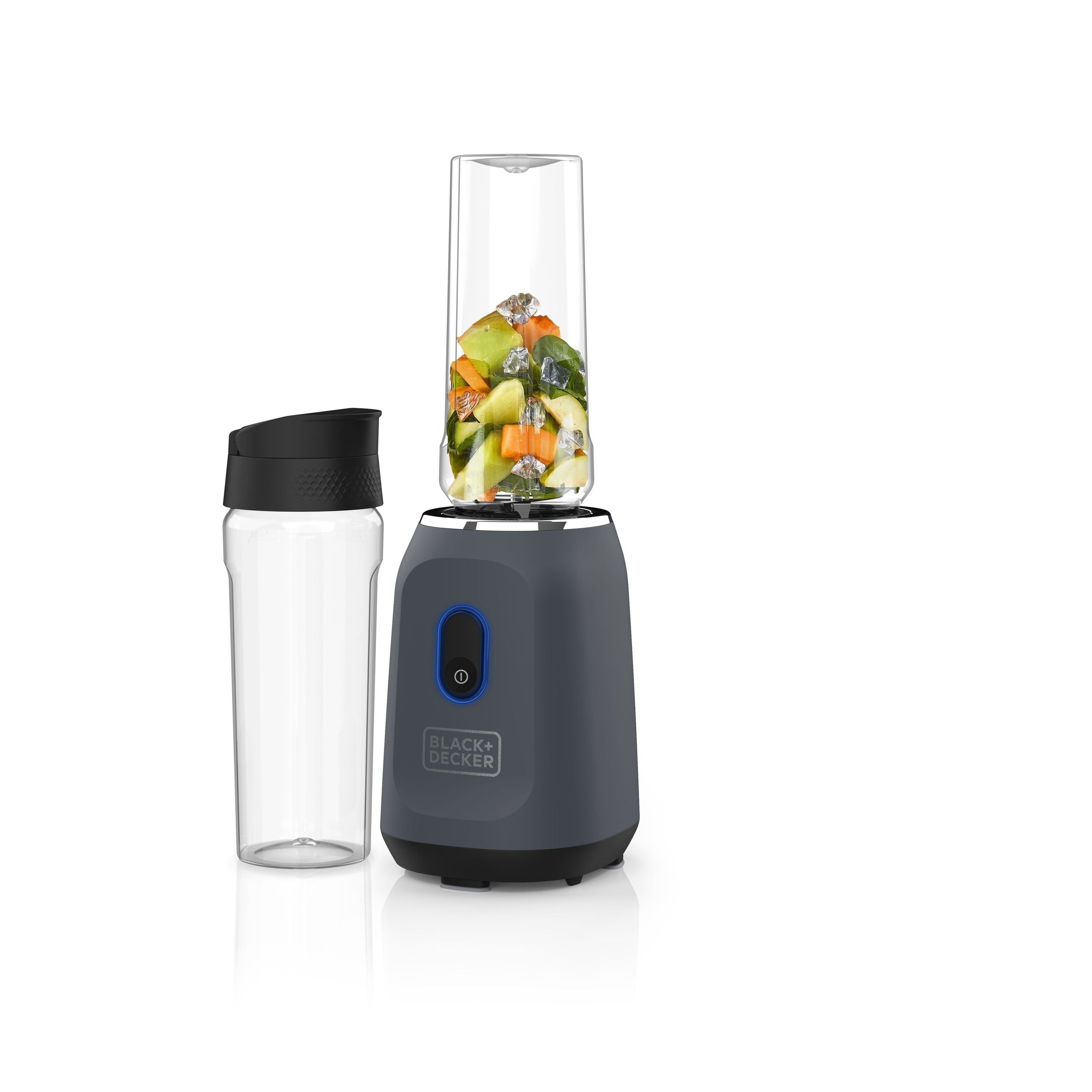 Black & Decker 300W grauer persönlicher Mixer mit Dual 20-oz-Gläsern